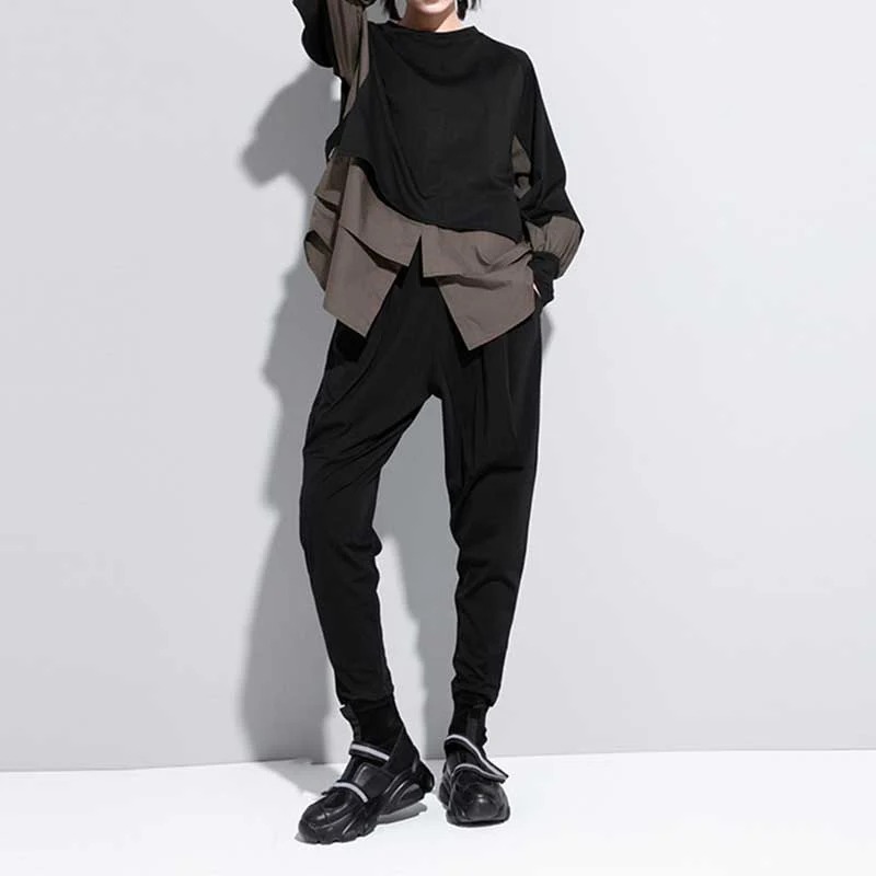 Fake Two-piece Straight Spliced Long-sleeved Shirt (Buy 2 Free Shipping)