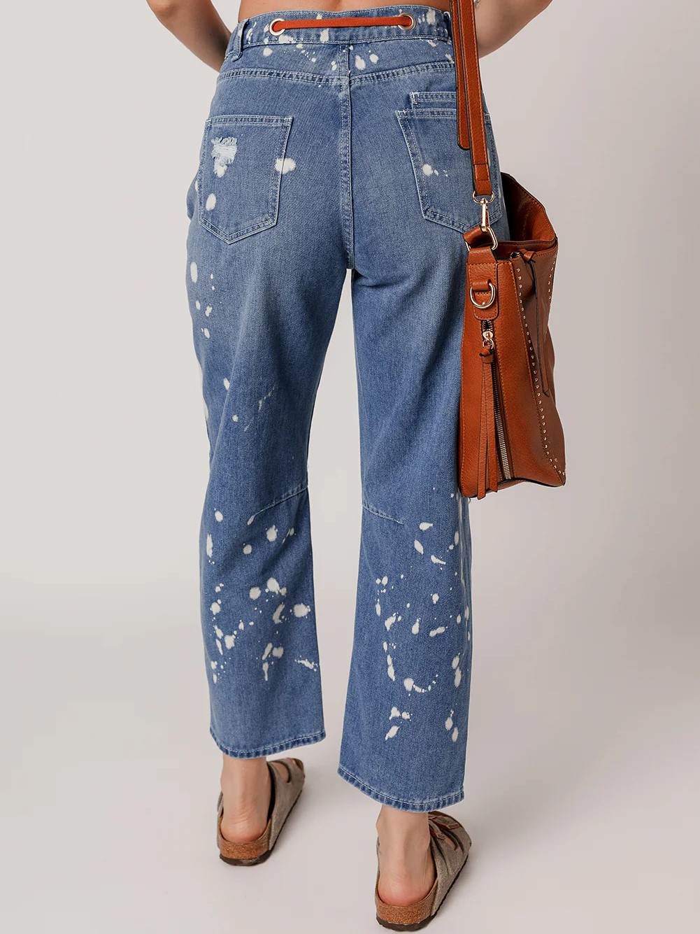 Casual Women's Distressed Drawstring Jeans (Buy 2 Free Shipping)