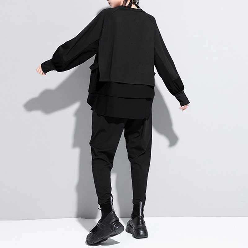 Fake Two-piece Straight Spliced Long-sleeved Shirt (Buy 2 Free Shipping)