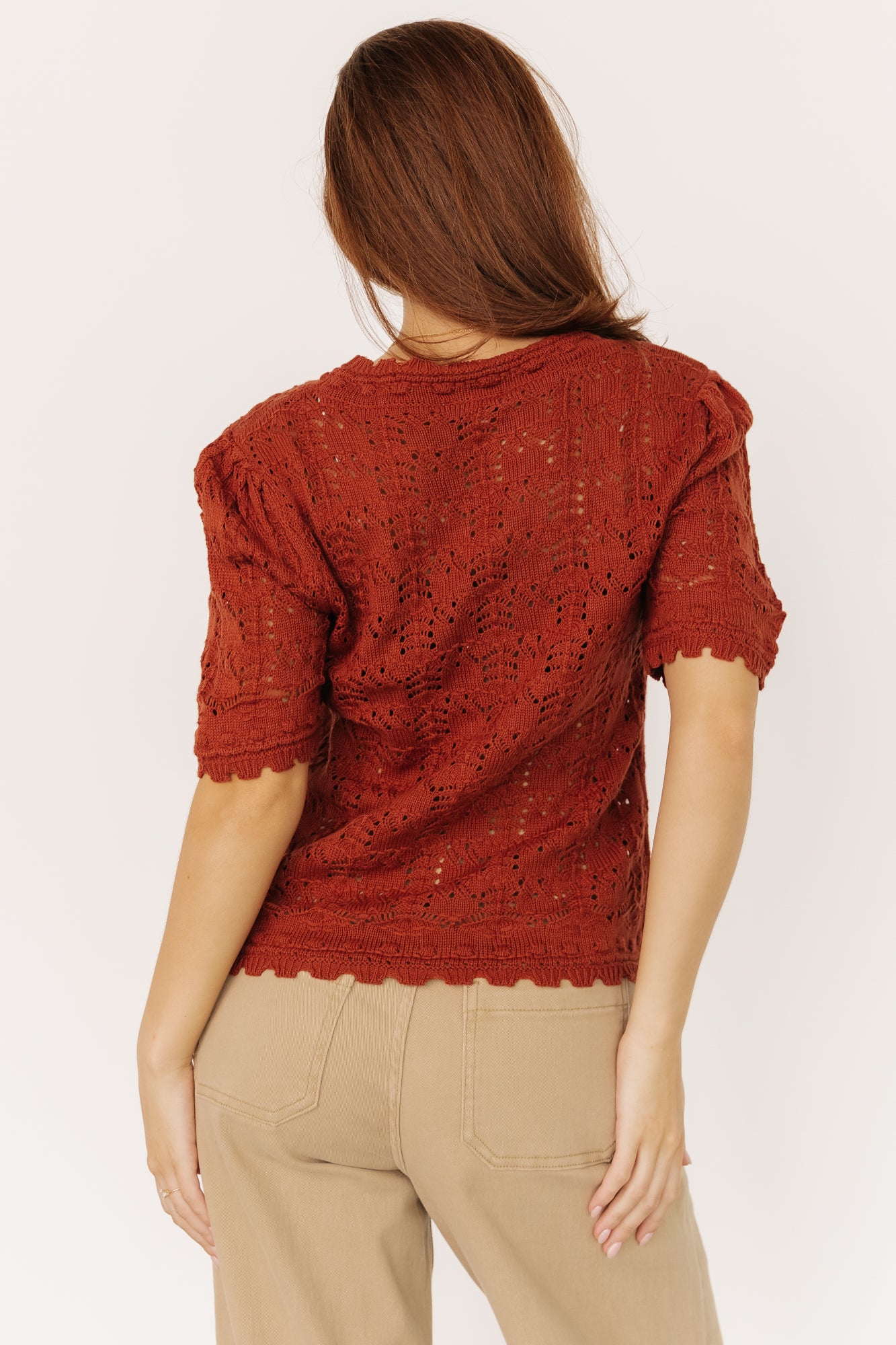Serenity Knit Sweater Top | Rust-Glamsiq