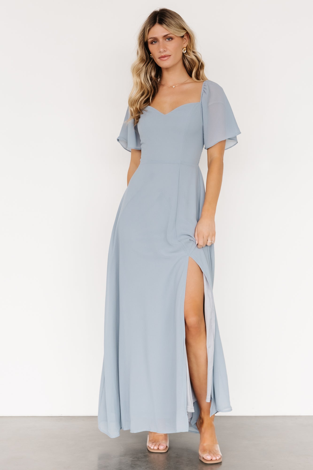 Sierra Sweetheart Maxi Dress | Light Blue-Glamsiq