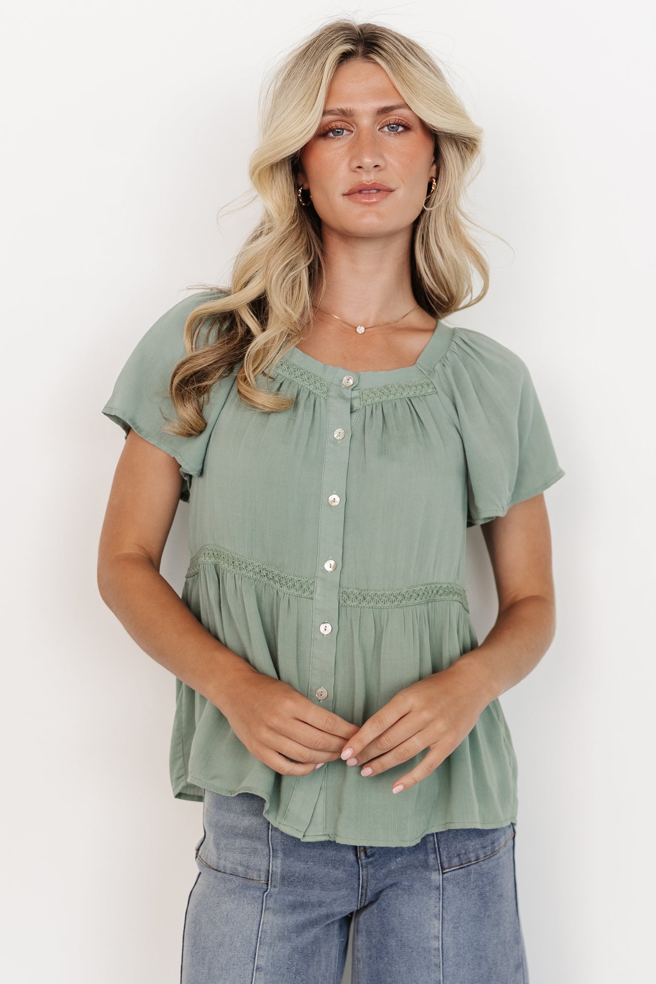Unity Button Up Top | Sage-Glamsiq