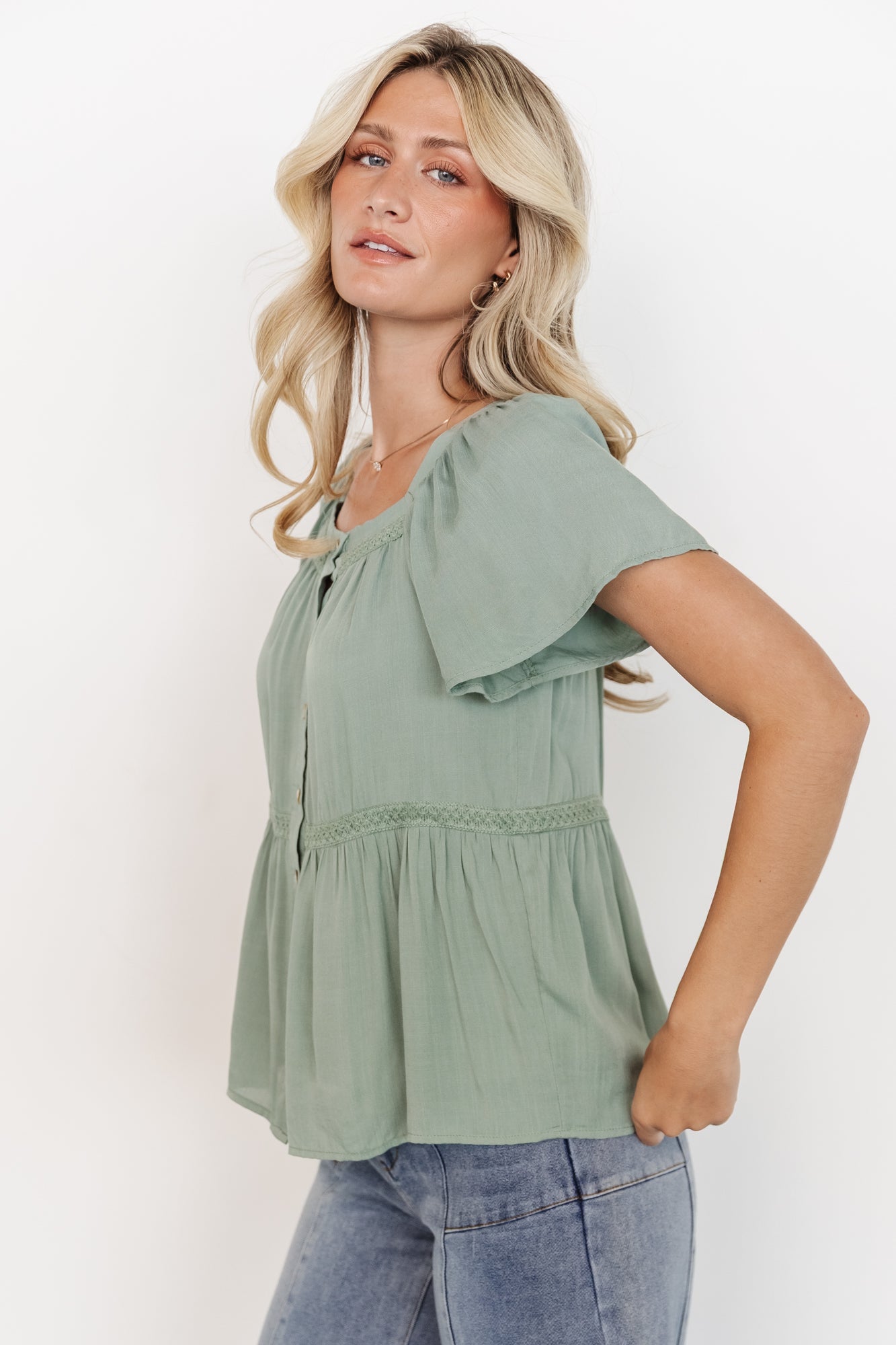 Unity Button Up Top | Sage-Glamsiq