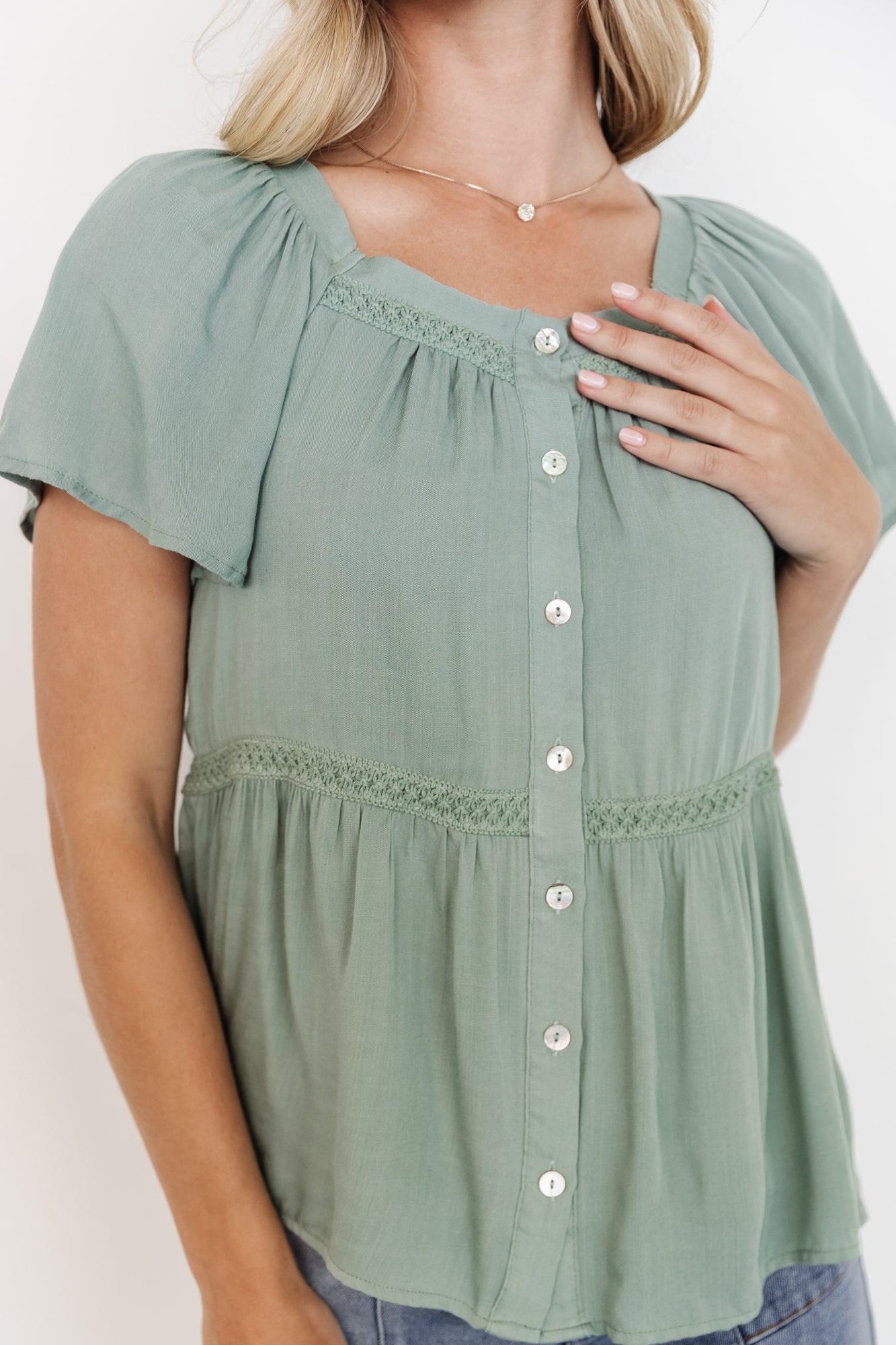 Unity Button Up Top | Sage-Glamsiq