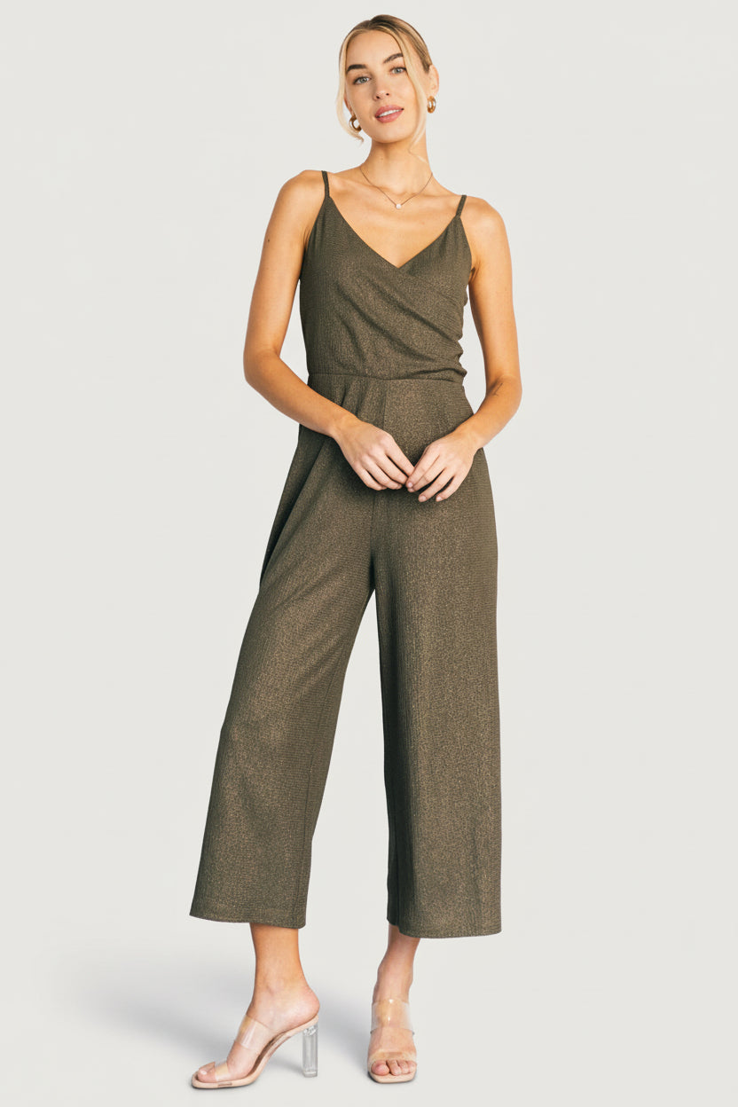 Valencia Jumpsuit | Olive Shimmer-Glamsiq