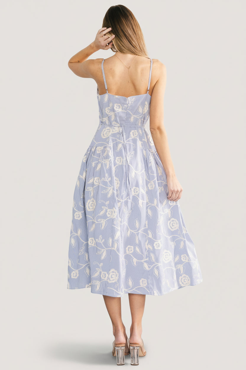 Shea Embroidered Dress | Blue-Glamsiq