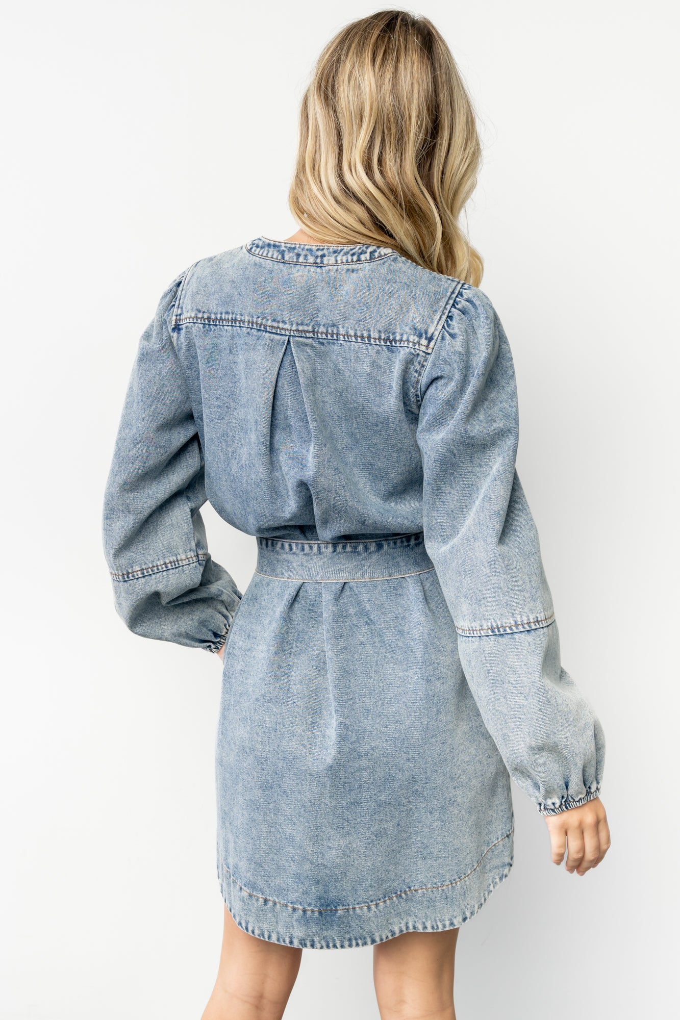Tora Denim Dress | Light Wash-Glamsiq