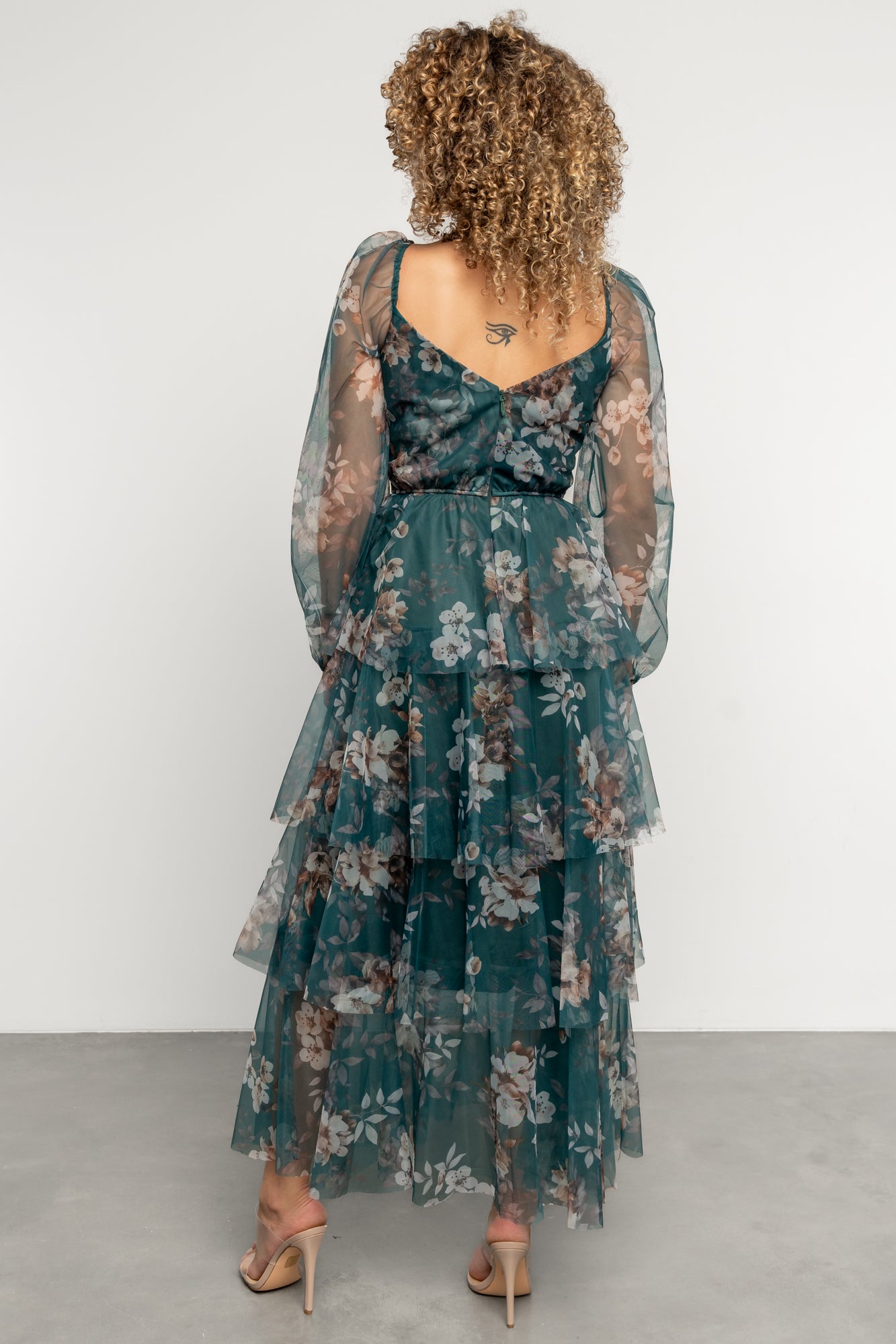 Tessa Tiered Maxi Dress | Green Floral-Glamsiq