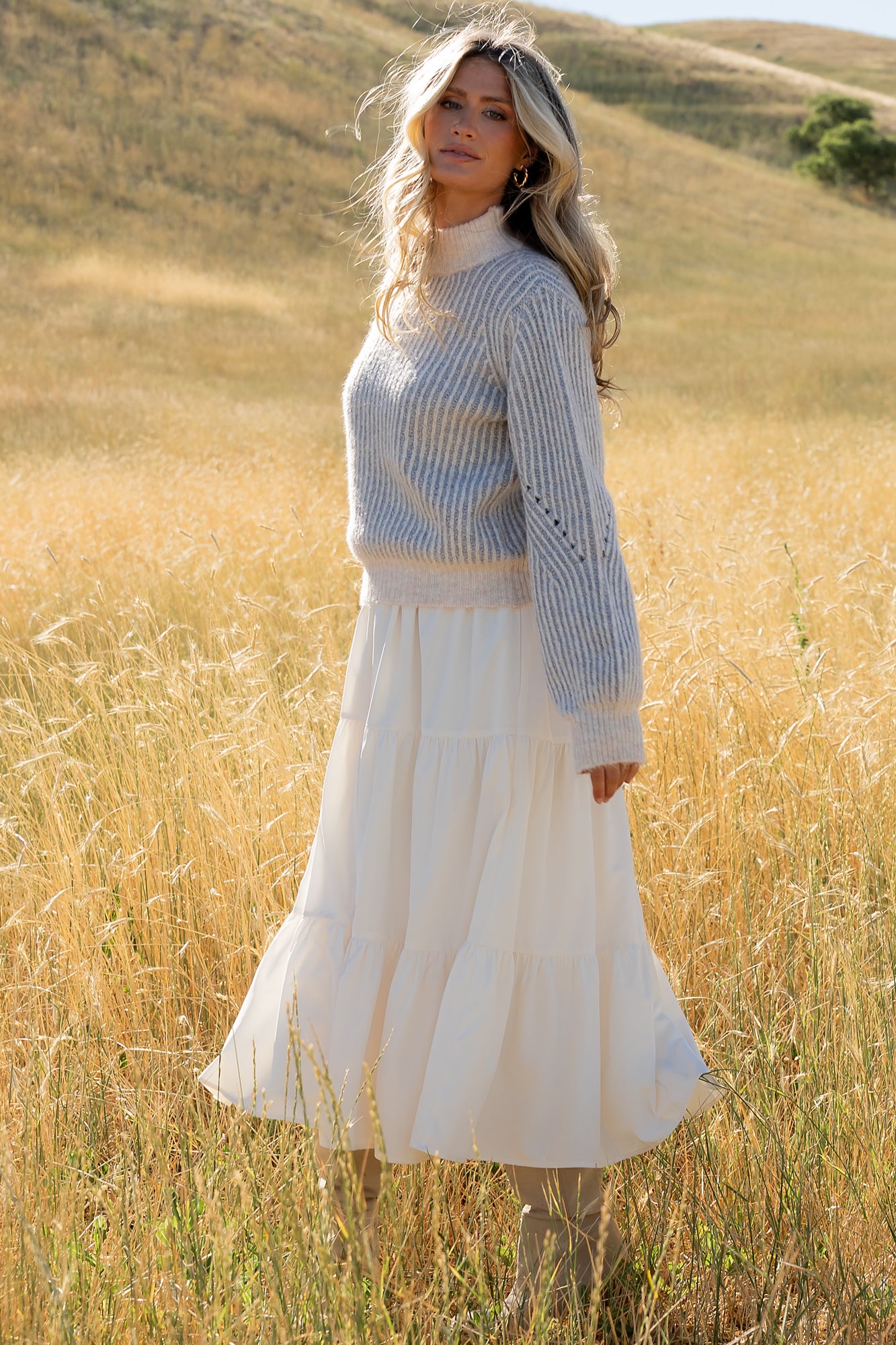 Vanessa Sweater | Natural + Blue Stripe-Glamsiq