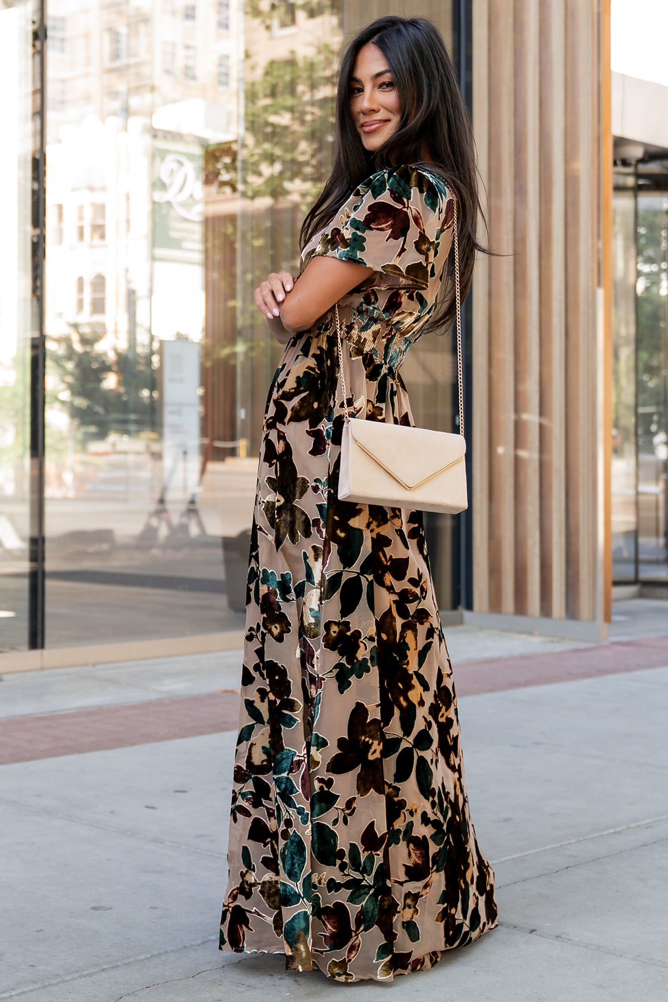 Valen Maxi Dress | Champagne Multi-Glamsiq