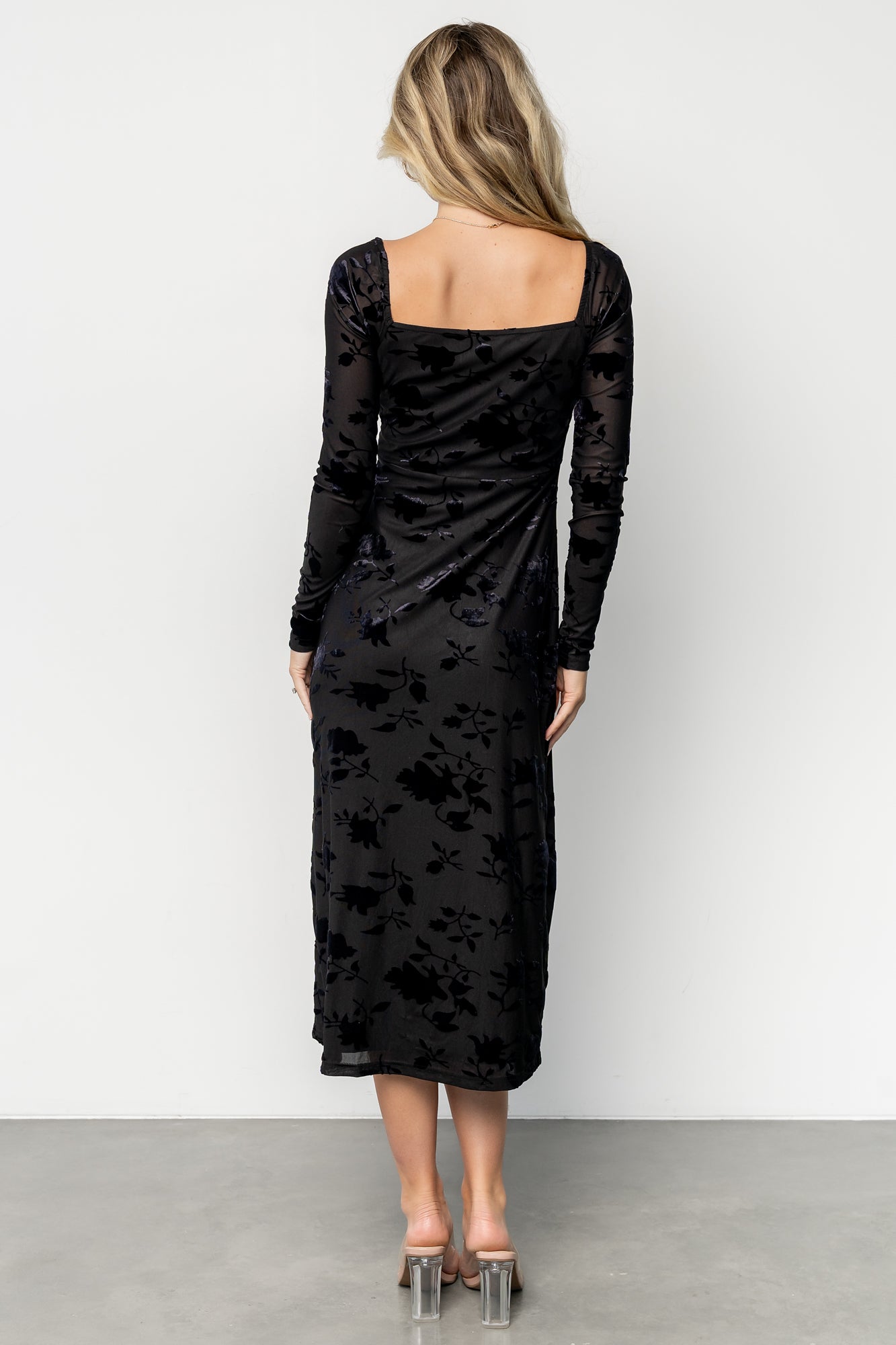 Tamara Midi Dress | Black Floral-Glamsiq