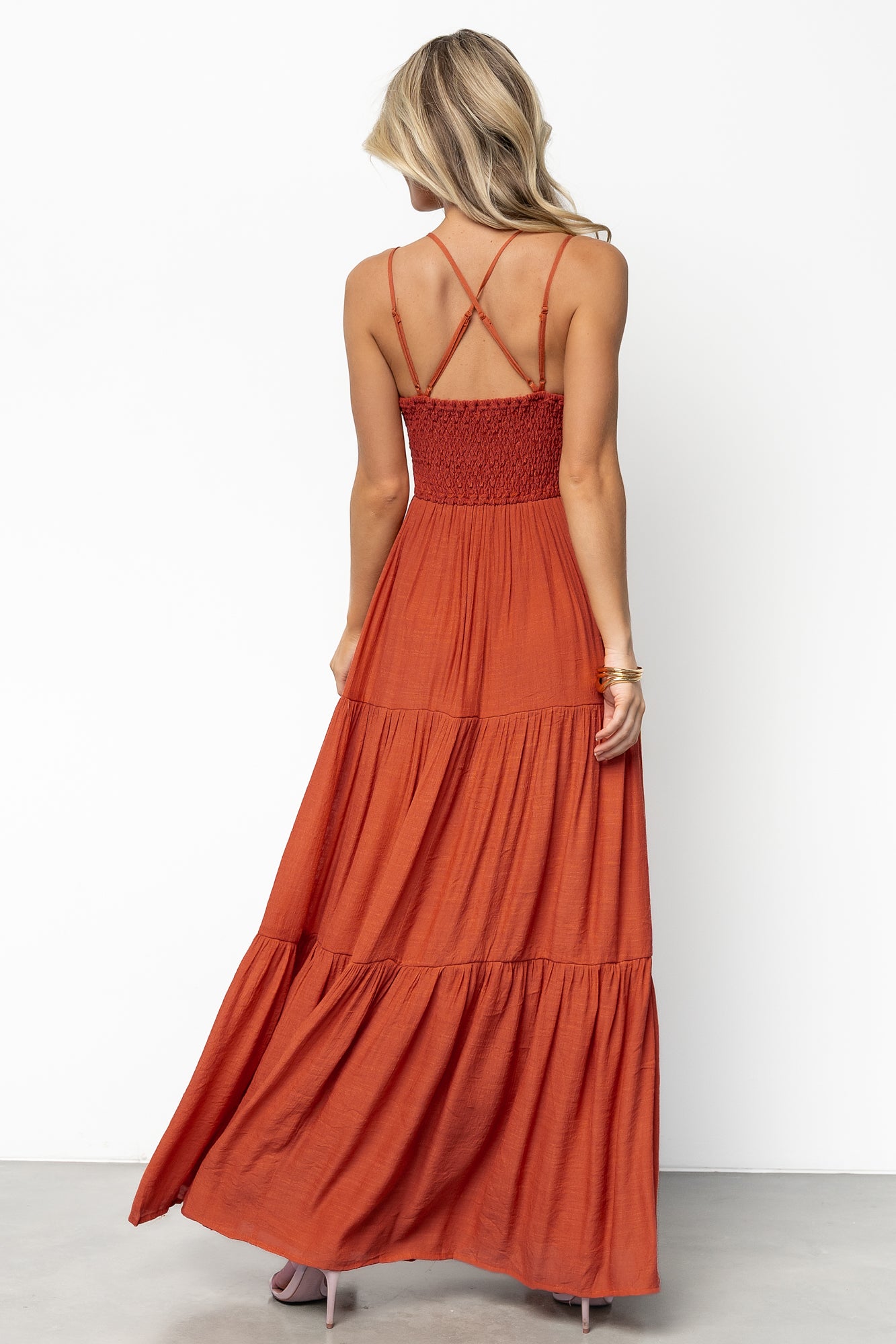 Summerlin Lace Top Maxi Dress | Rust-Glamsiq