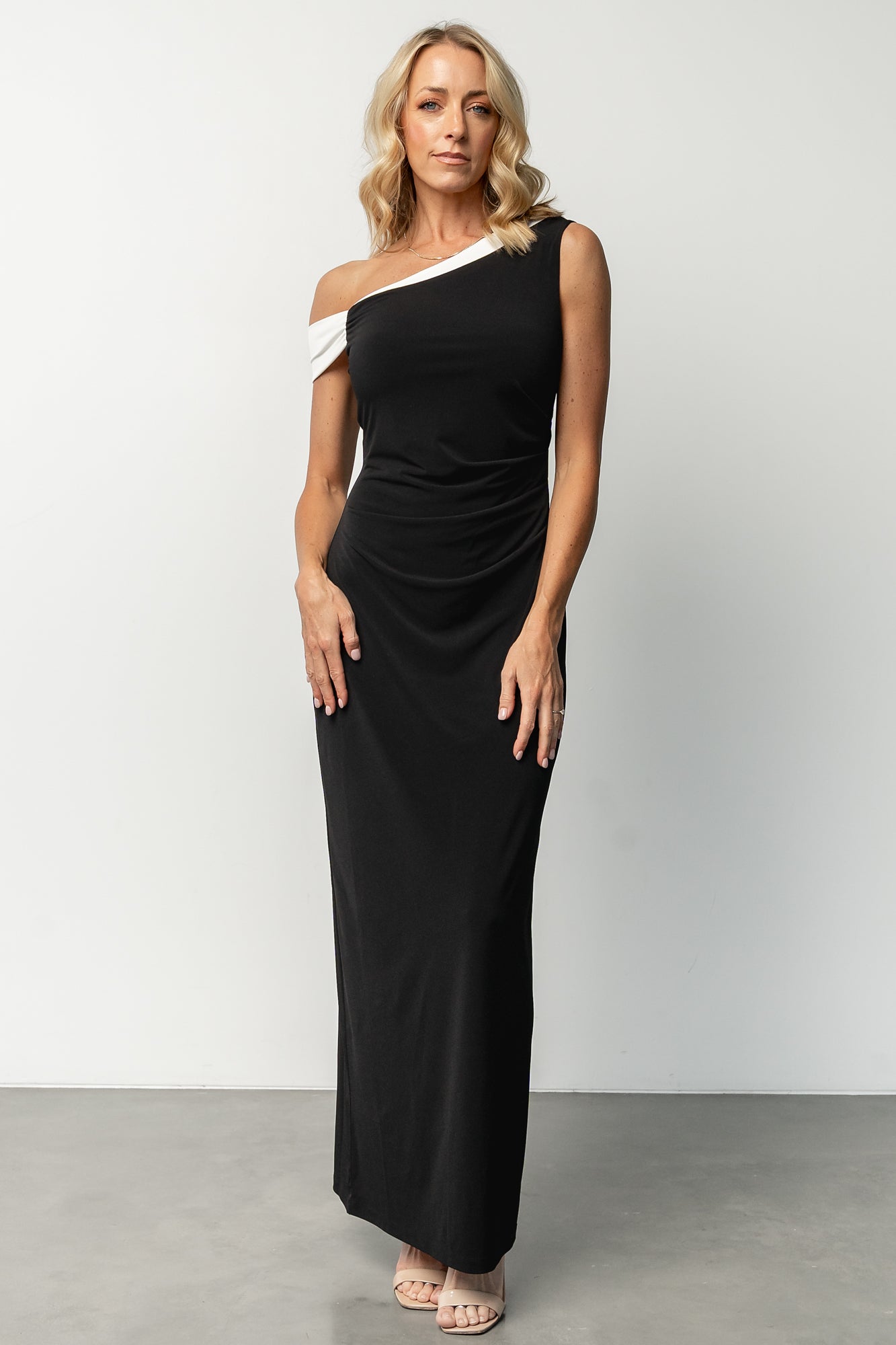Valena Maxi Dress | Black + Ivory-Glamsiq
