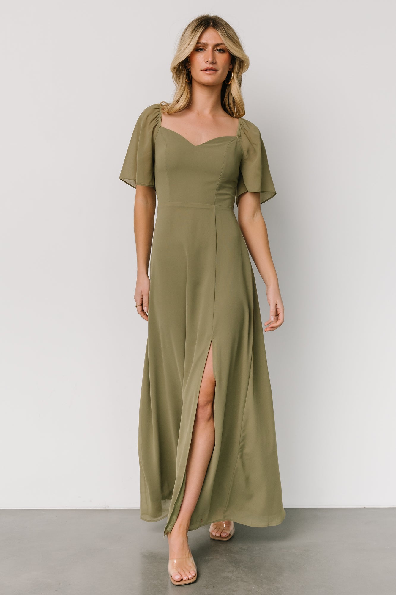 Sierra Sweetheart Maxi Dress | Dusty Olive-Glamsiq