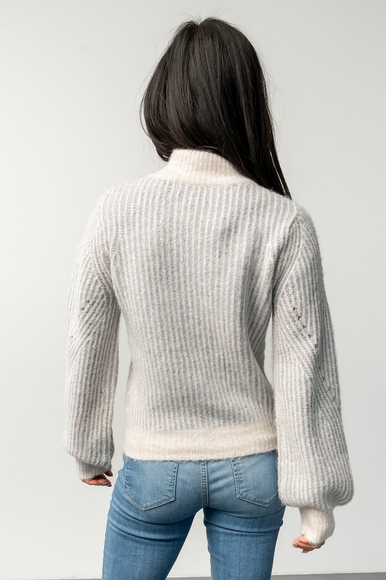 Vanessa Sweater | Natural + Blue Stripe-Glamsiq