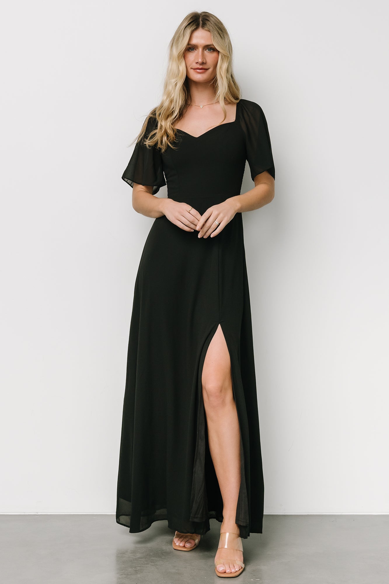 Sierra Sweetheart Maxi Dress | Black-Glamsiq