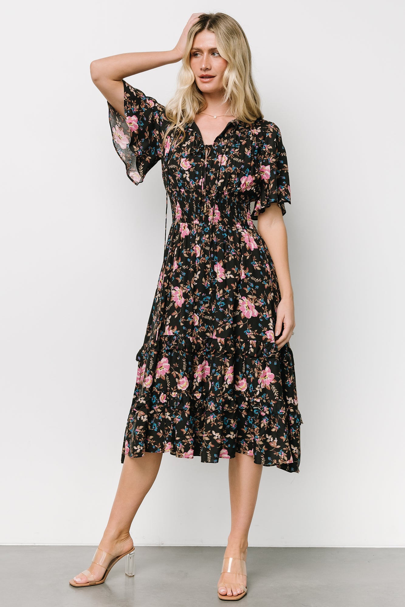 Spell Boho Midi Dress | Midnight Garden-Glamsiq
