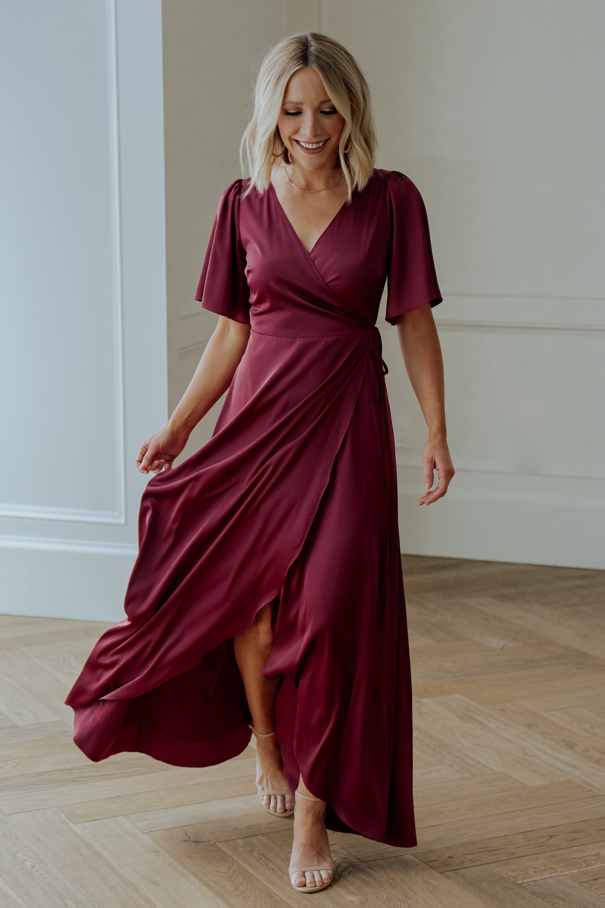 Vara Satin Maxi Wrap Dress | Mulberry-Glamsiq