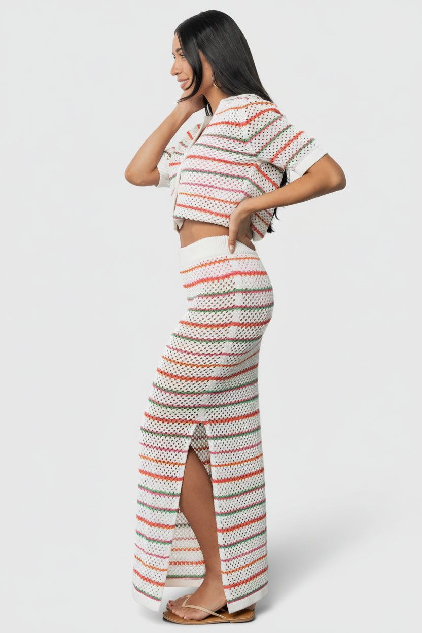 Viento Skirt | Multi Stripe-Glamsiq