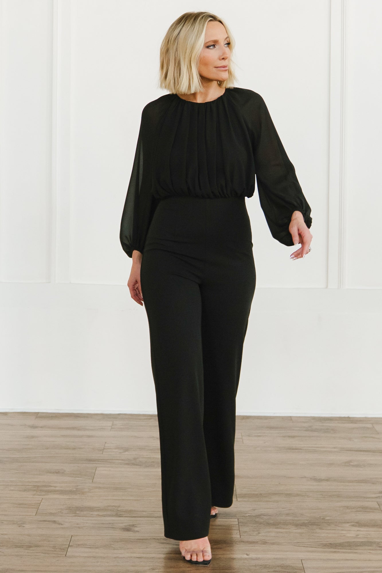 Serene Blouse Jumpsuit | Black-Glamsiq