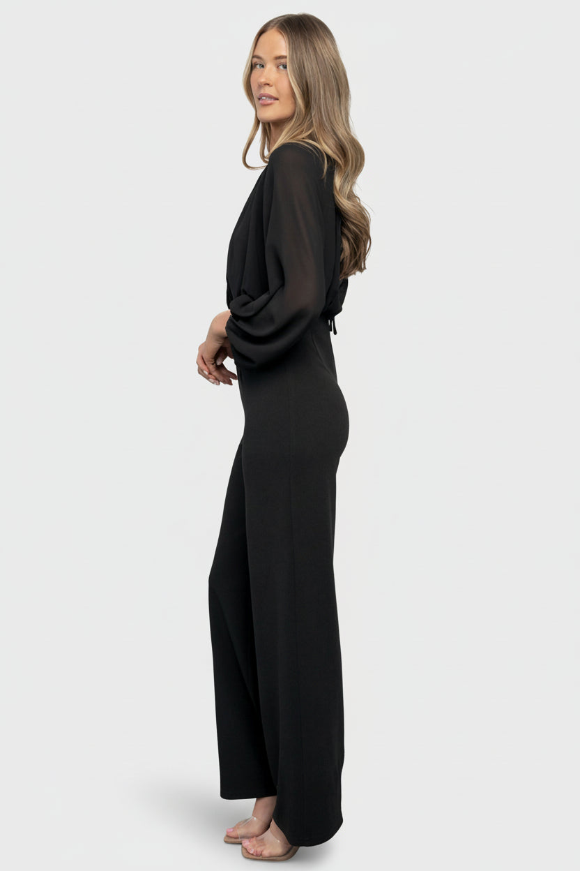 Serene Blouse Jumpsuit | Black-Glamsiq
