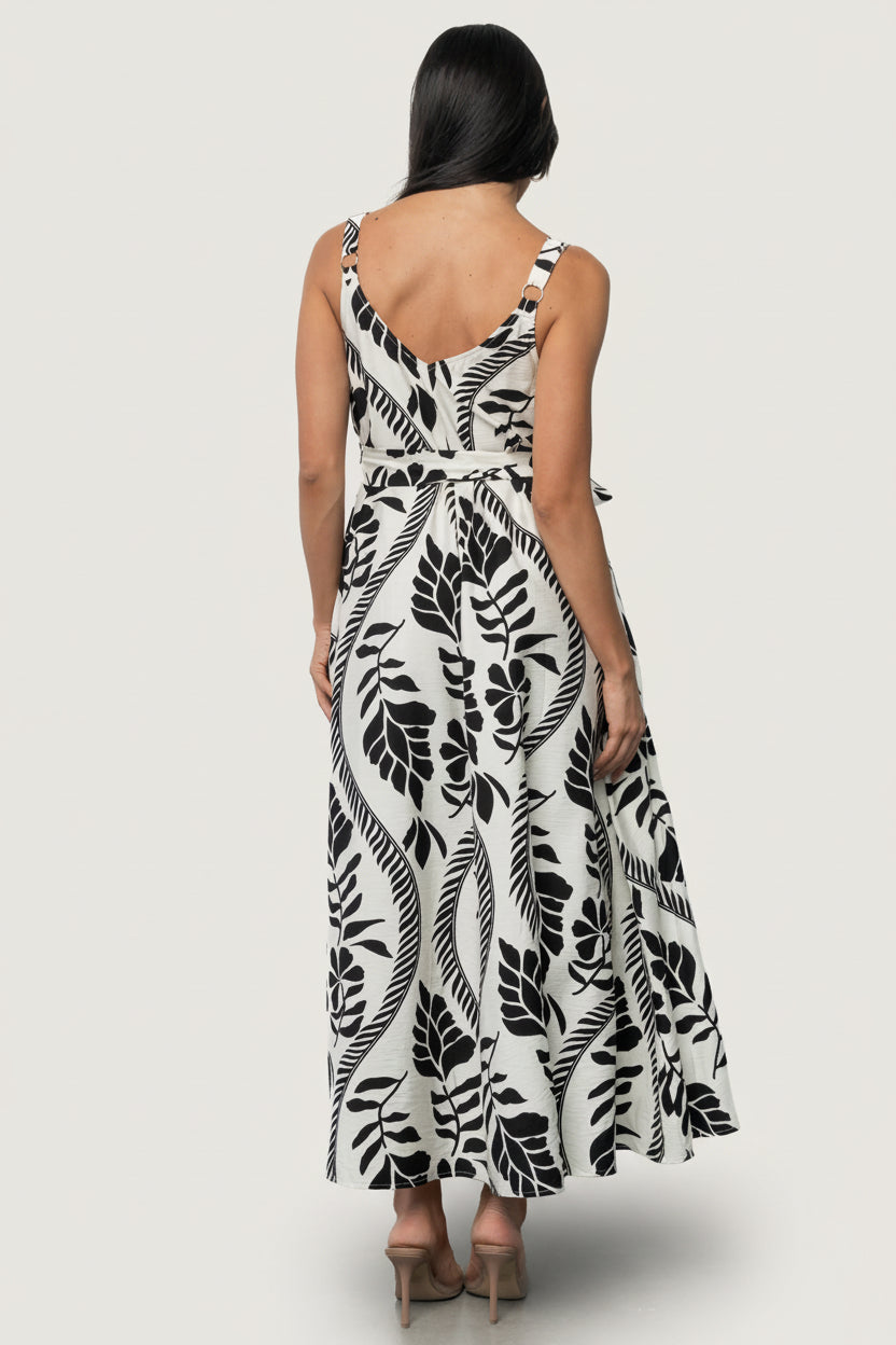 Sofía Maxi Dress | Ivory + Black-Glamsiq