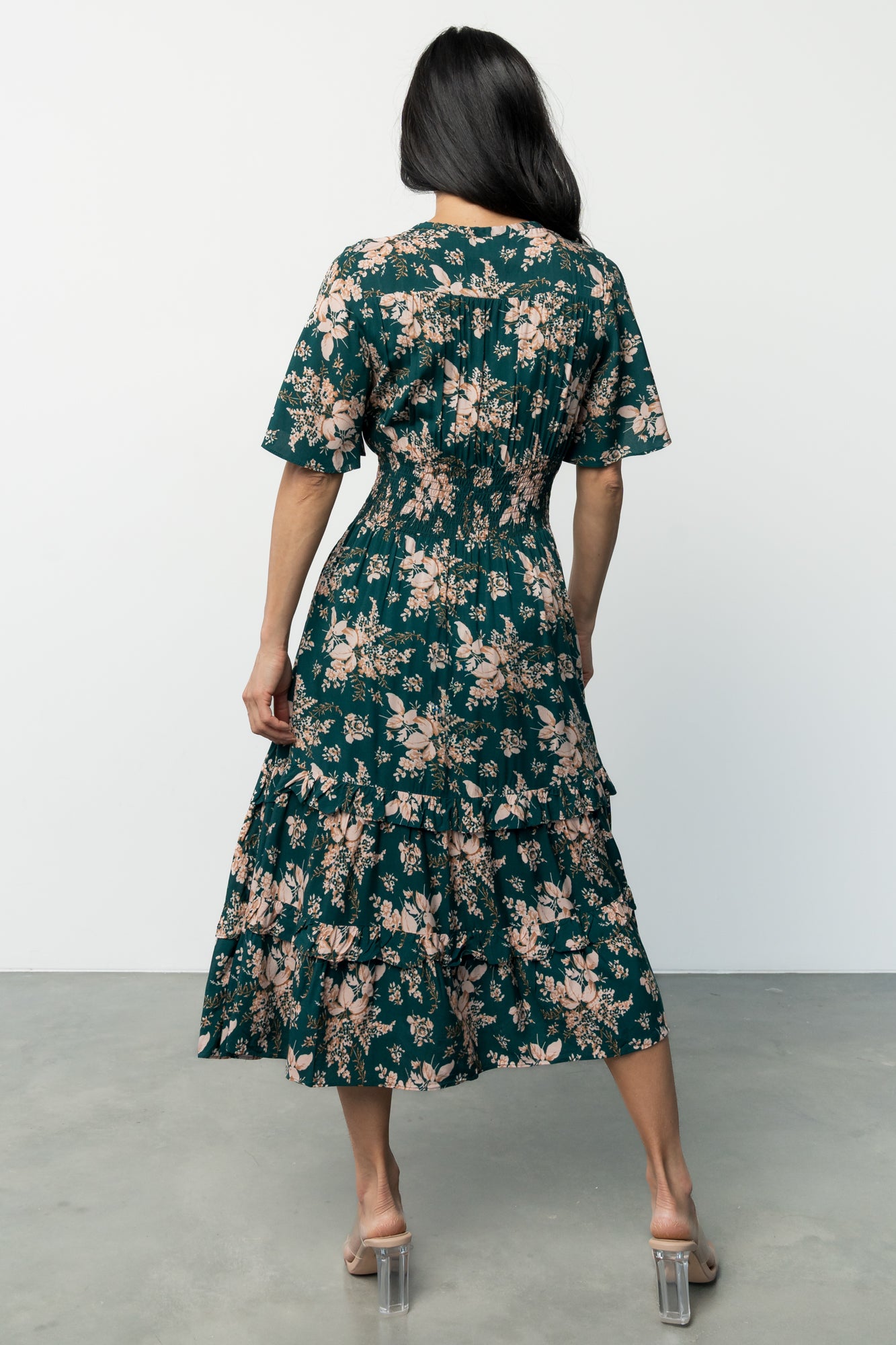 Spell Boho Midi Dress | Topaz + Blush Floral-Glamsiq