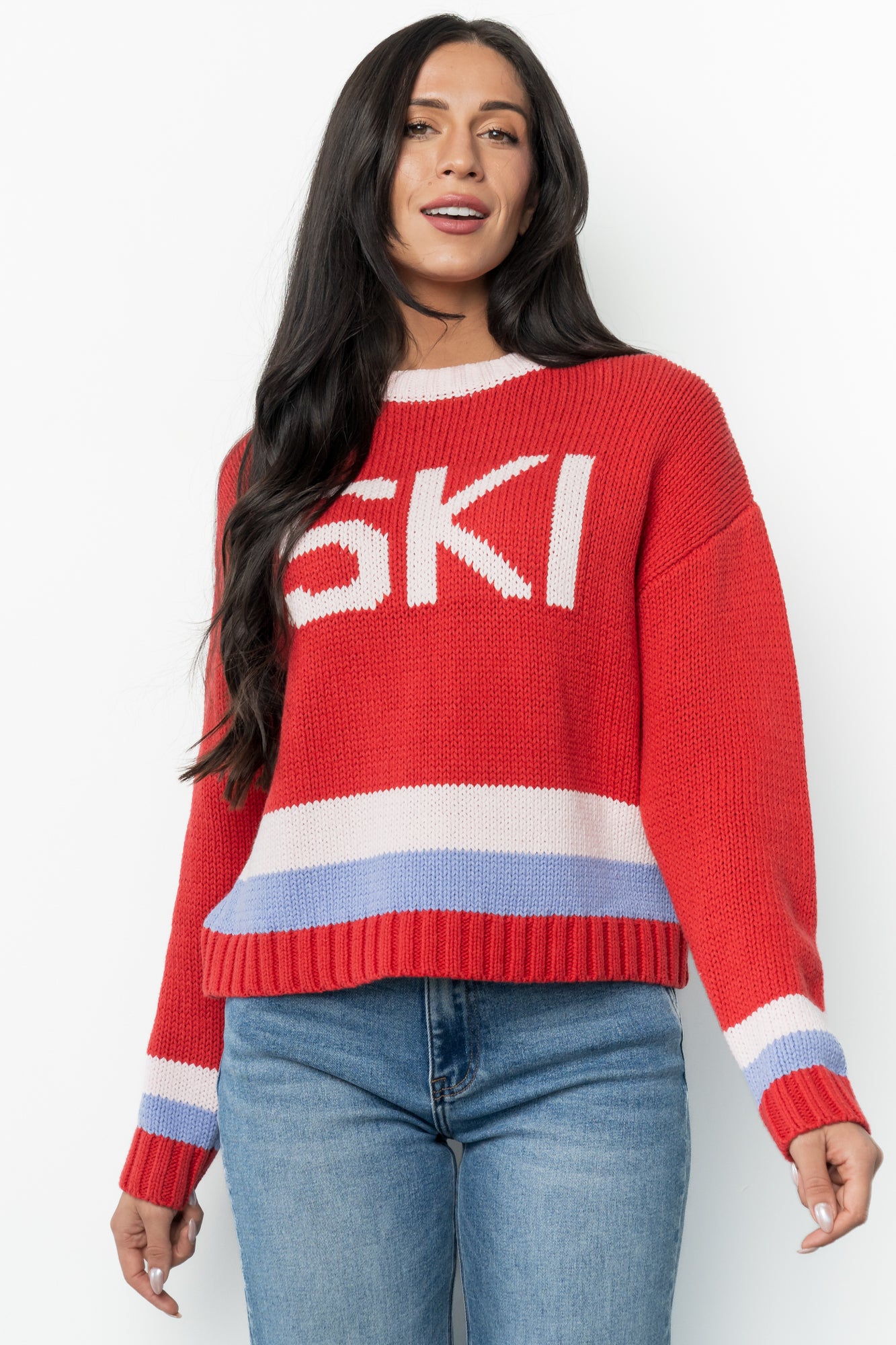 Ski Sweater | Red Multi-Glamsiq