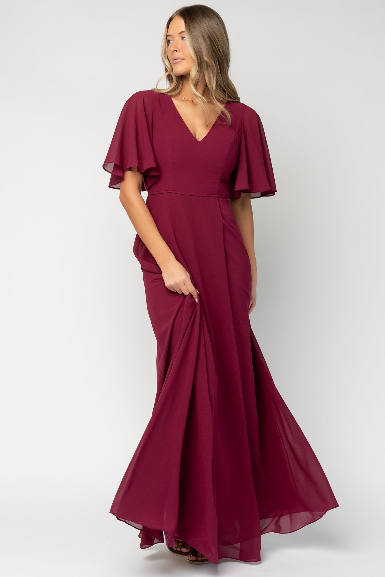 Valetta Maxi Dress | Wine-Glamsiq