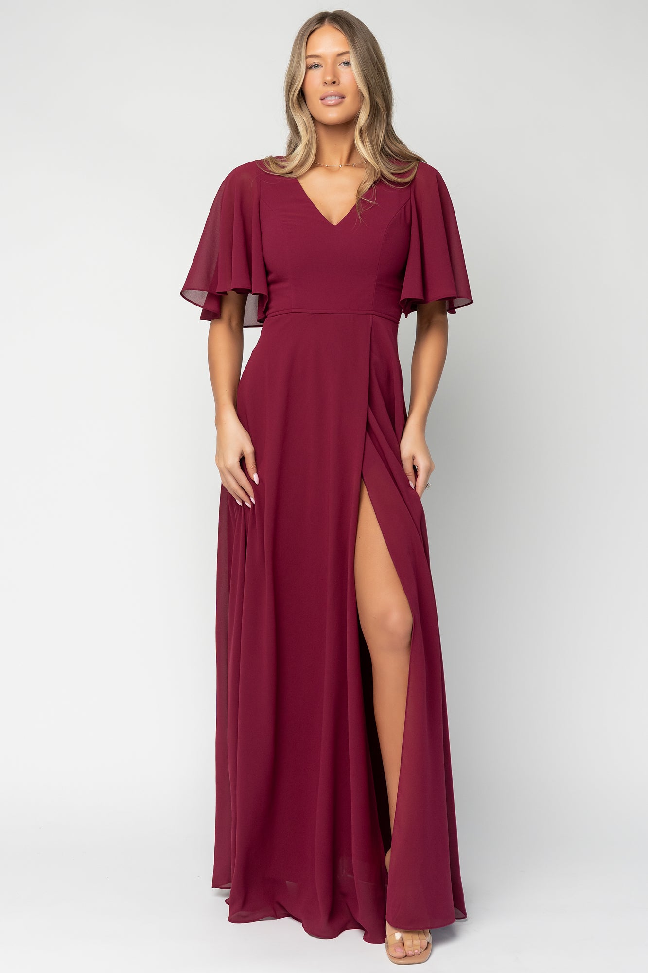 Valetta Maxi Dress | Wine-Glamsiq