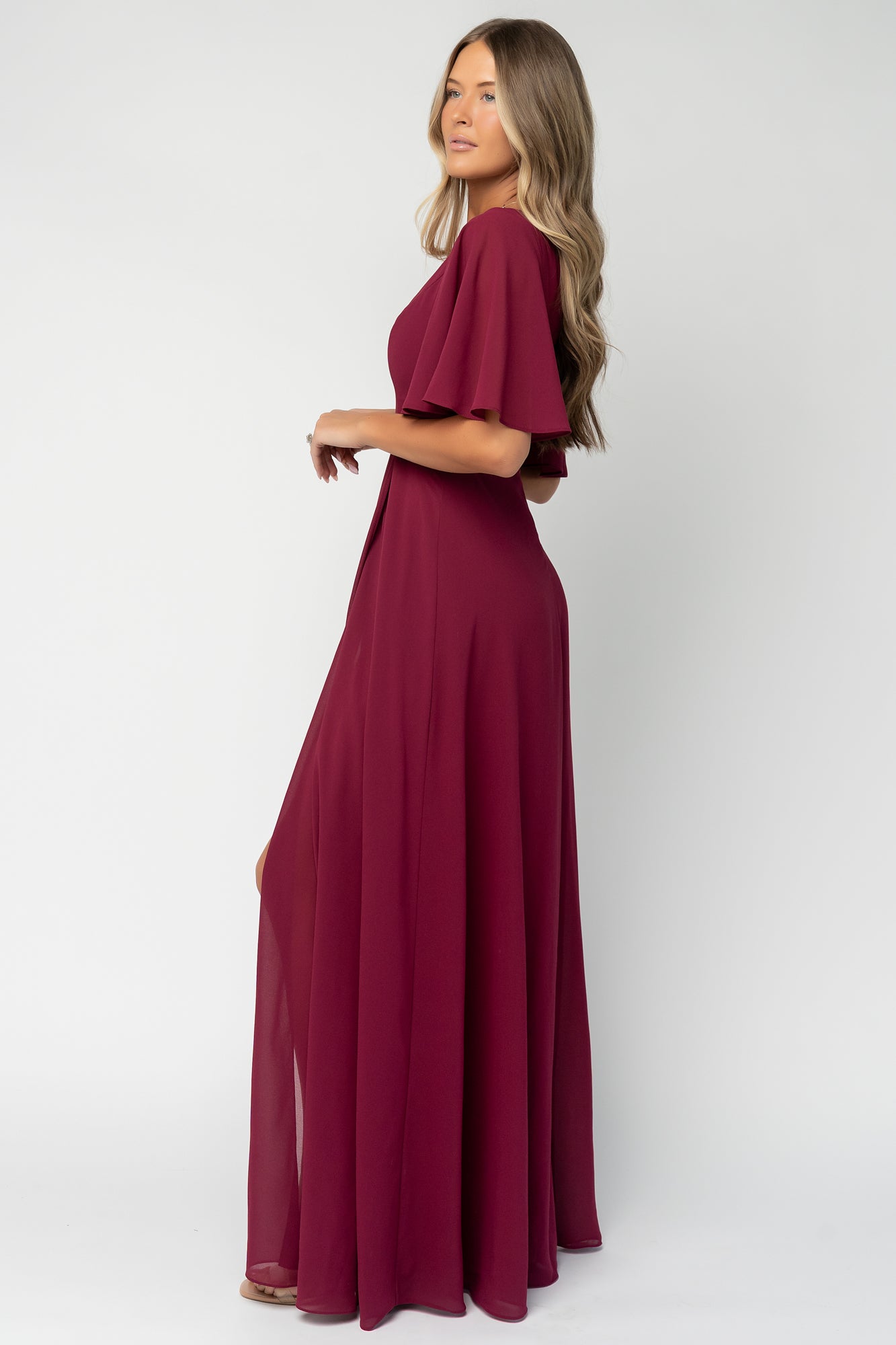 Valetta Maxi Dress | Wine-Glamsiq