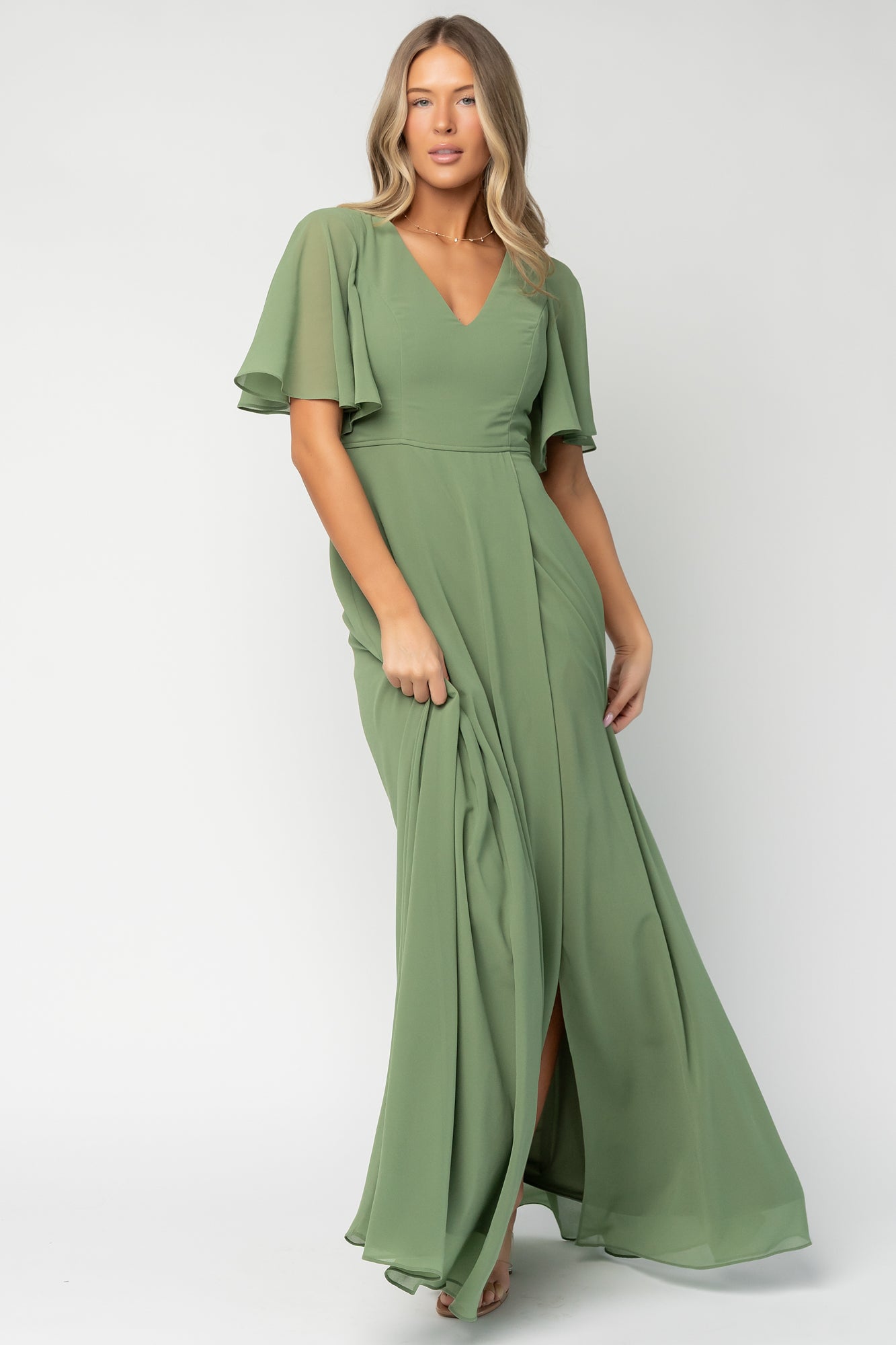 Valetta Maxi Dress | Olive-Glamsiq