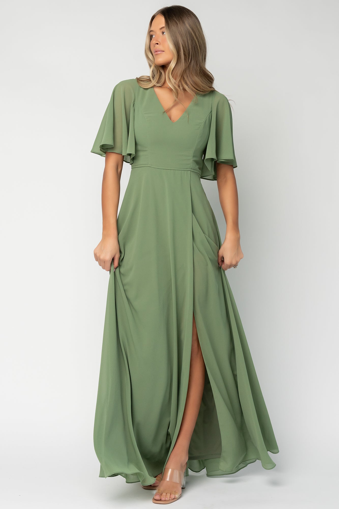 Valetta Maxi Dress | Olive-Glamsiq
