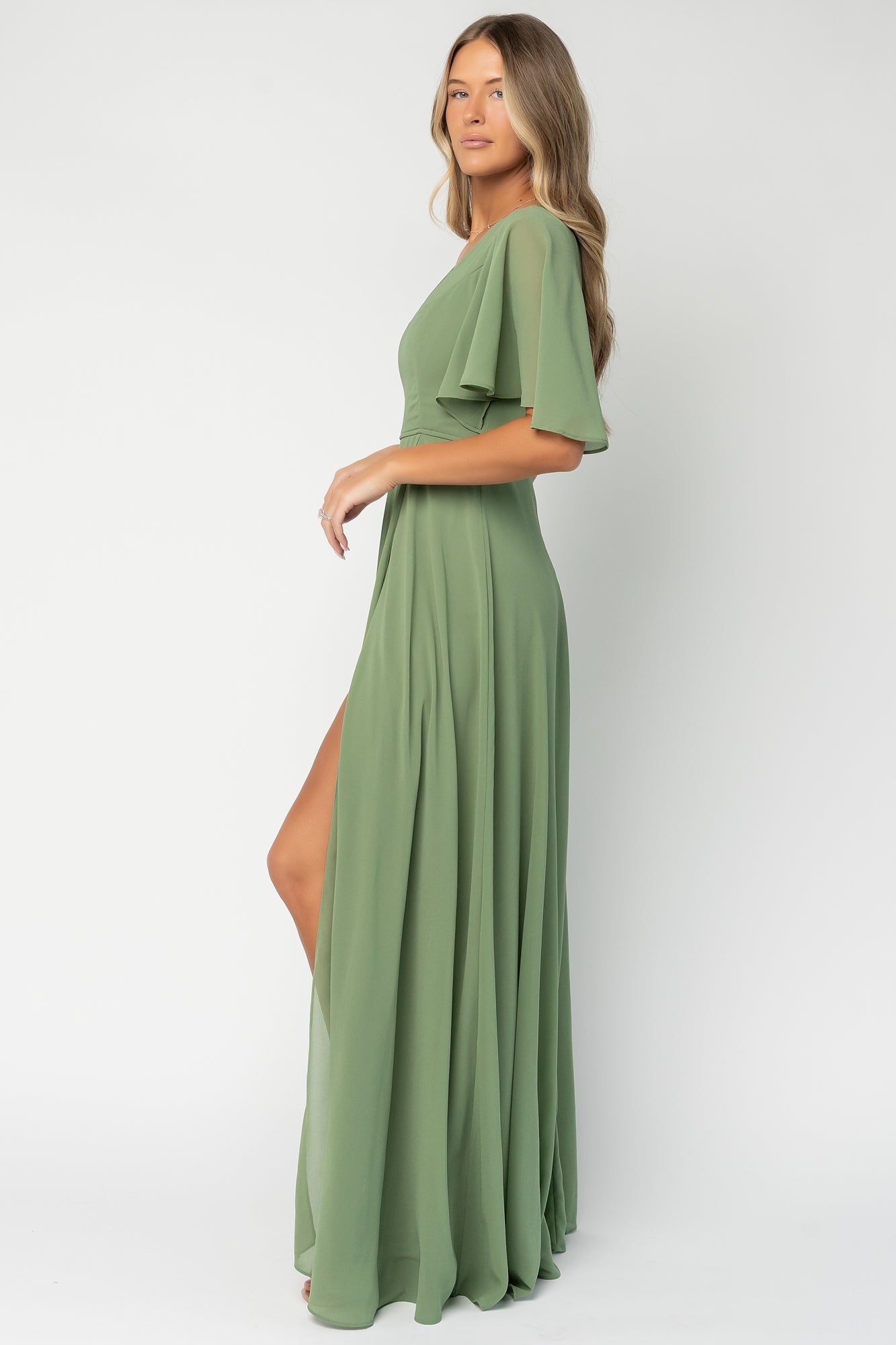 Valetta Maxi Dress | Olive-Glamsiq