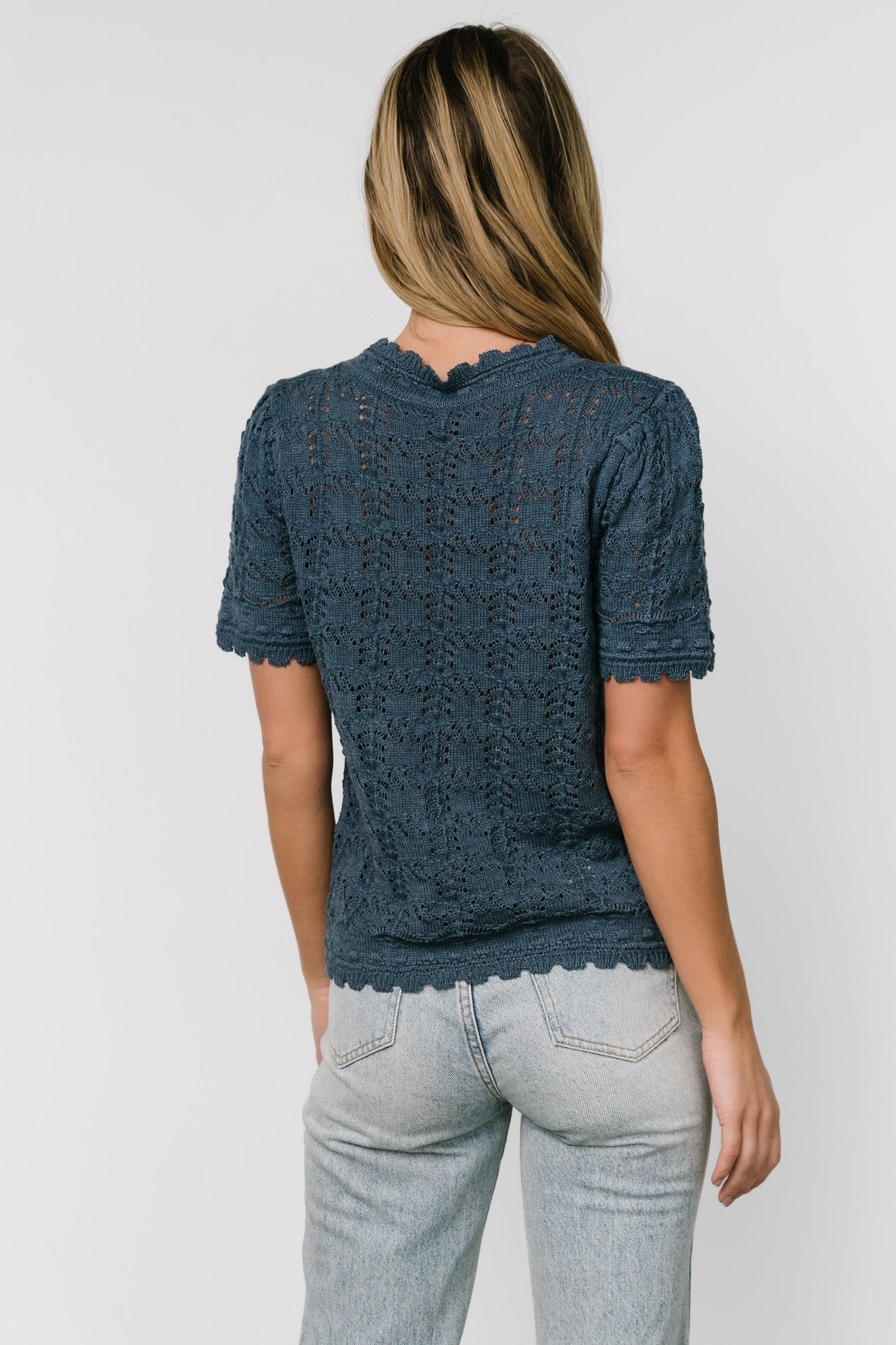 Serenity Knit Sweater Top | Slate-Glamsiq