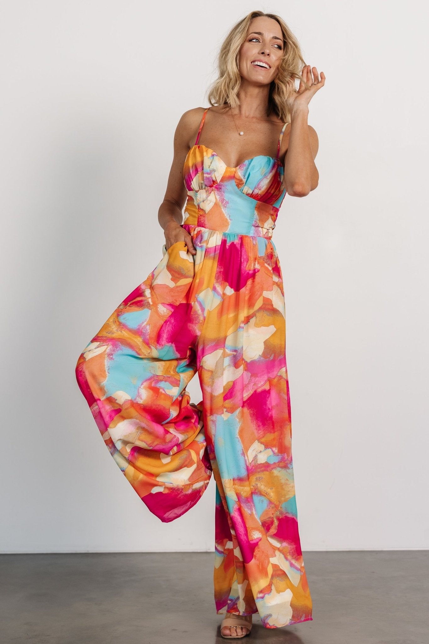 Shea Jumpsuit | Multi Print-Glamsiq