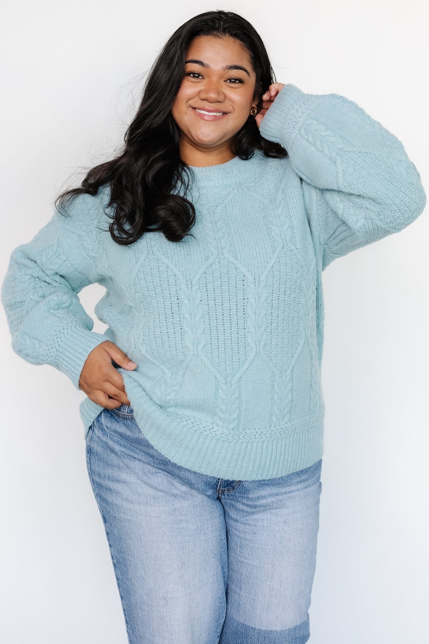 Sheffield Knit Sweater | Light Blue-Glamsiq