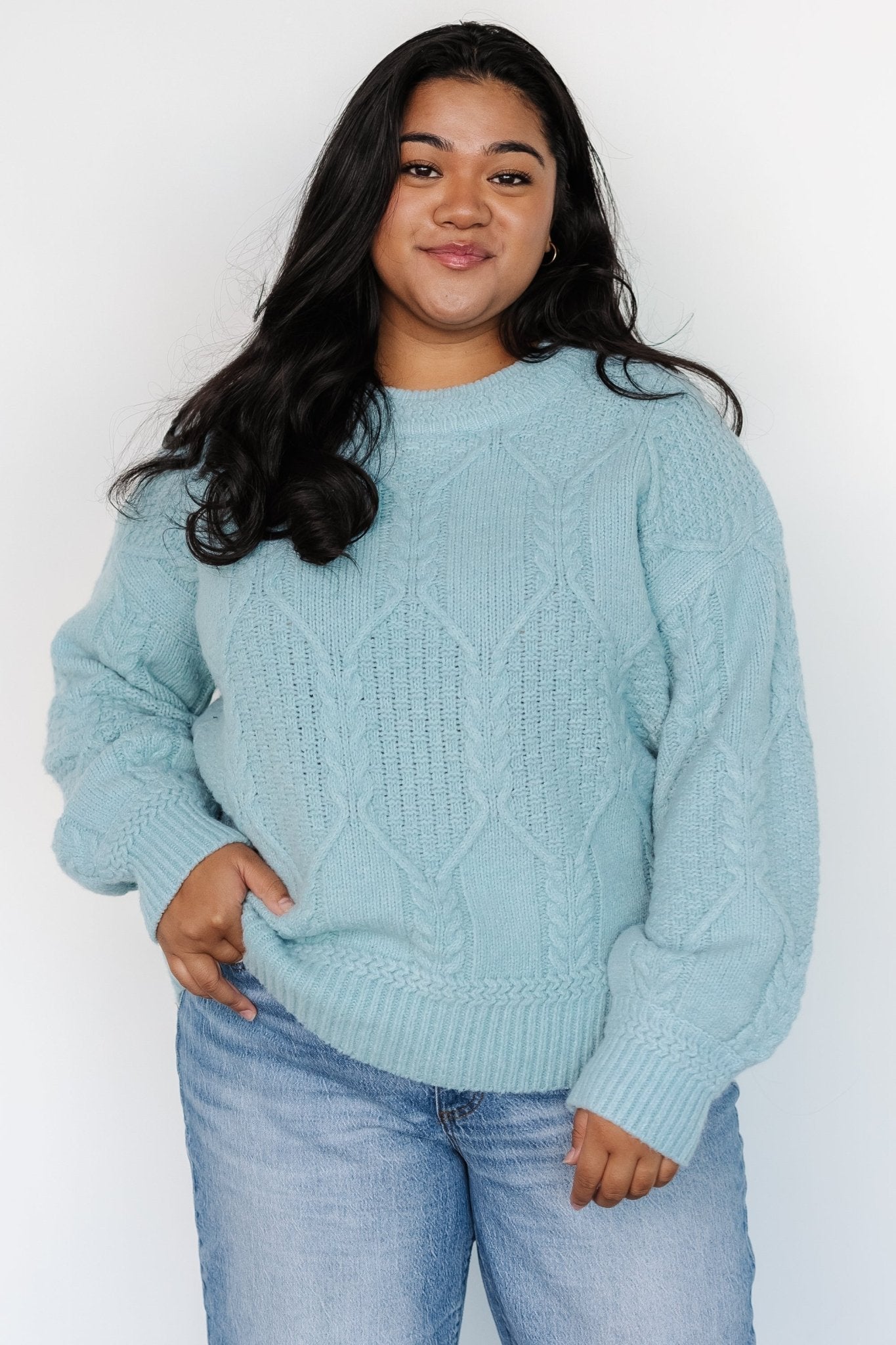 Sheffield Knit Sweater | Light Blue-Glamsiq