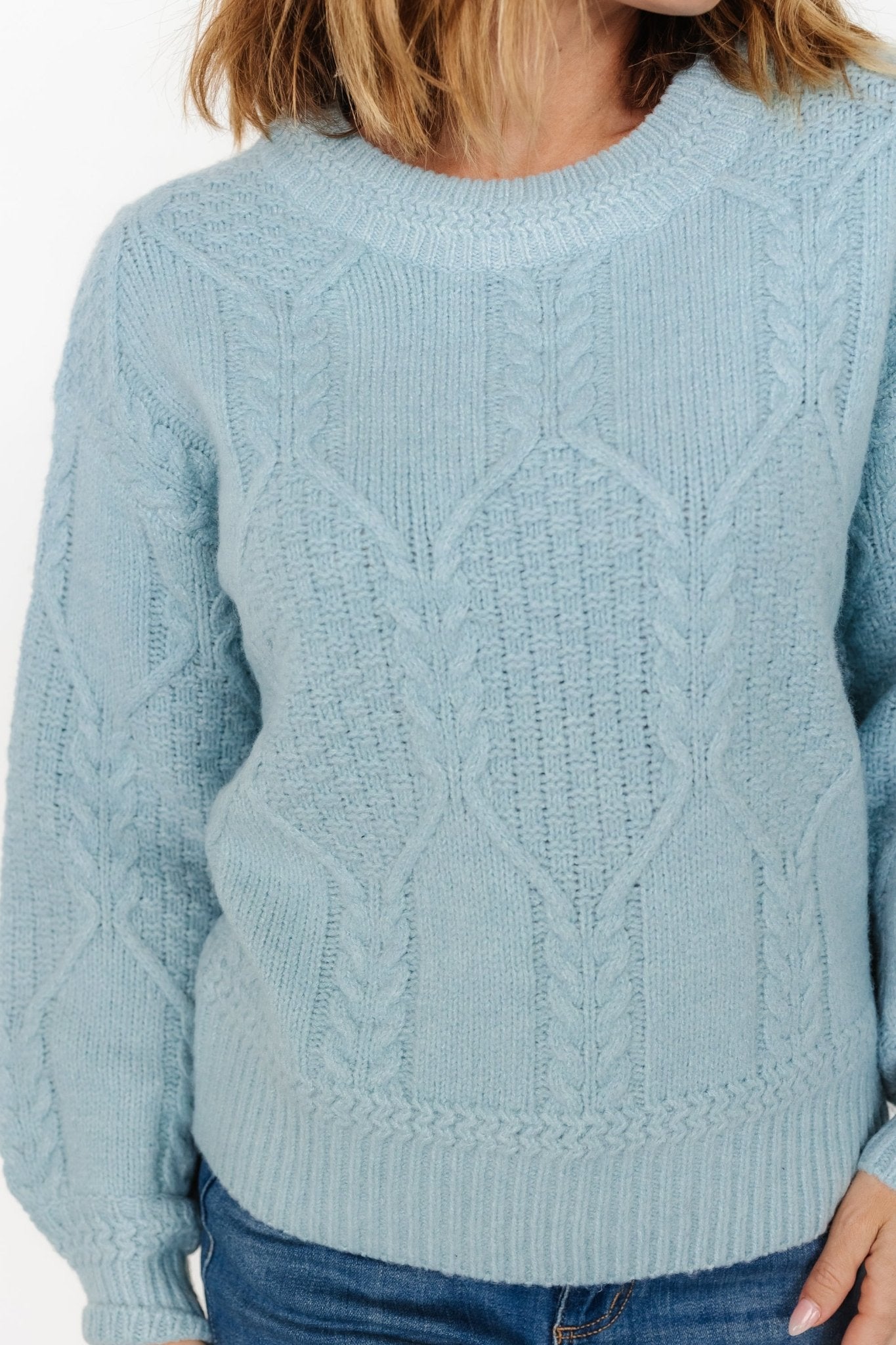 Sheffield Knit Sweater | Light Blue-Glamsiq