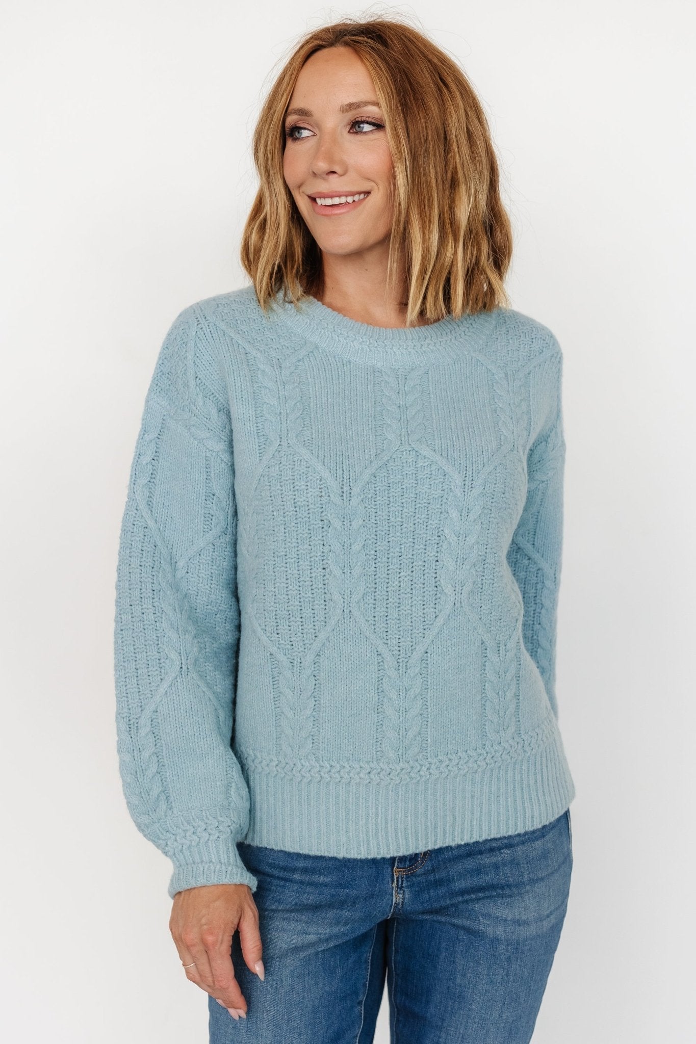Sheffield Knit Sweater | Light Blue-Glamsiq