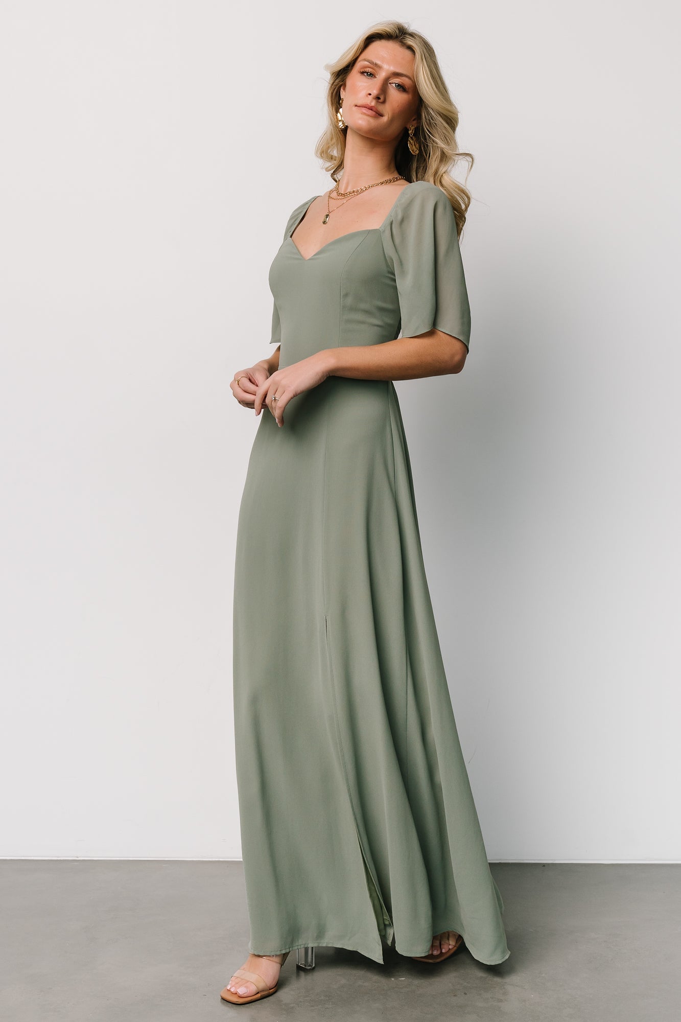 Sierra Sweetheart Maxi Dress | Eucalyptus-Glamsiq