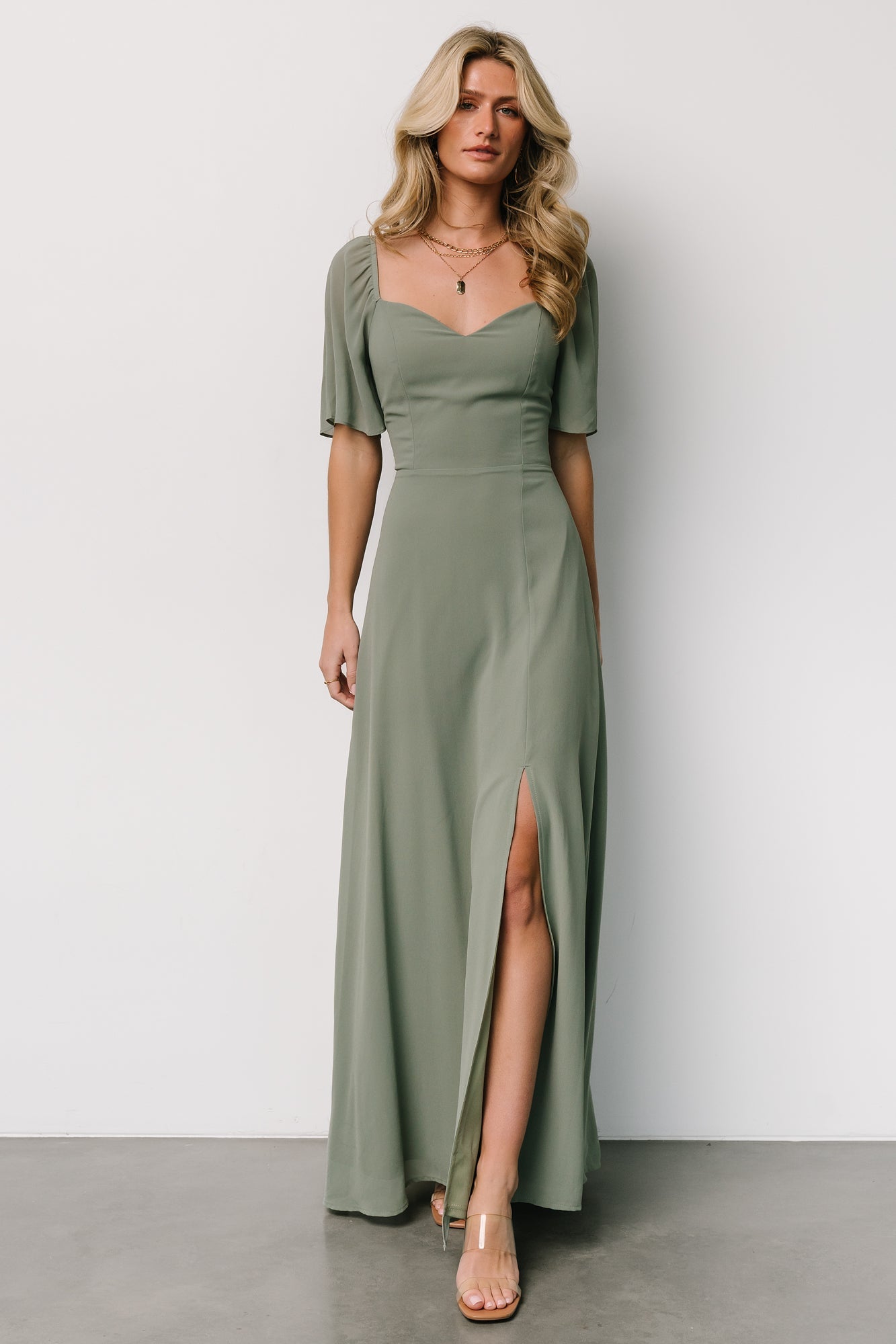 Sierra Sweetheart Maxi Dress | Eucalyptus-Glamsiq