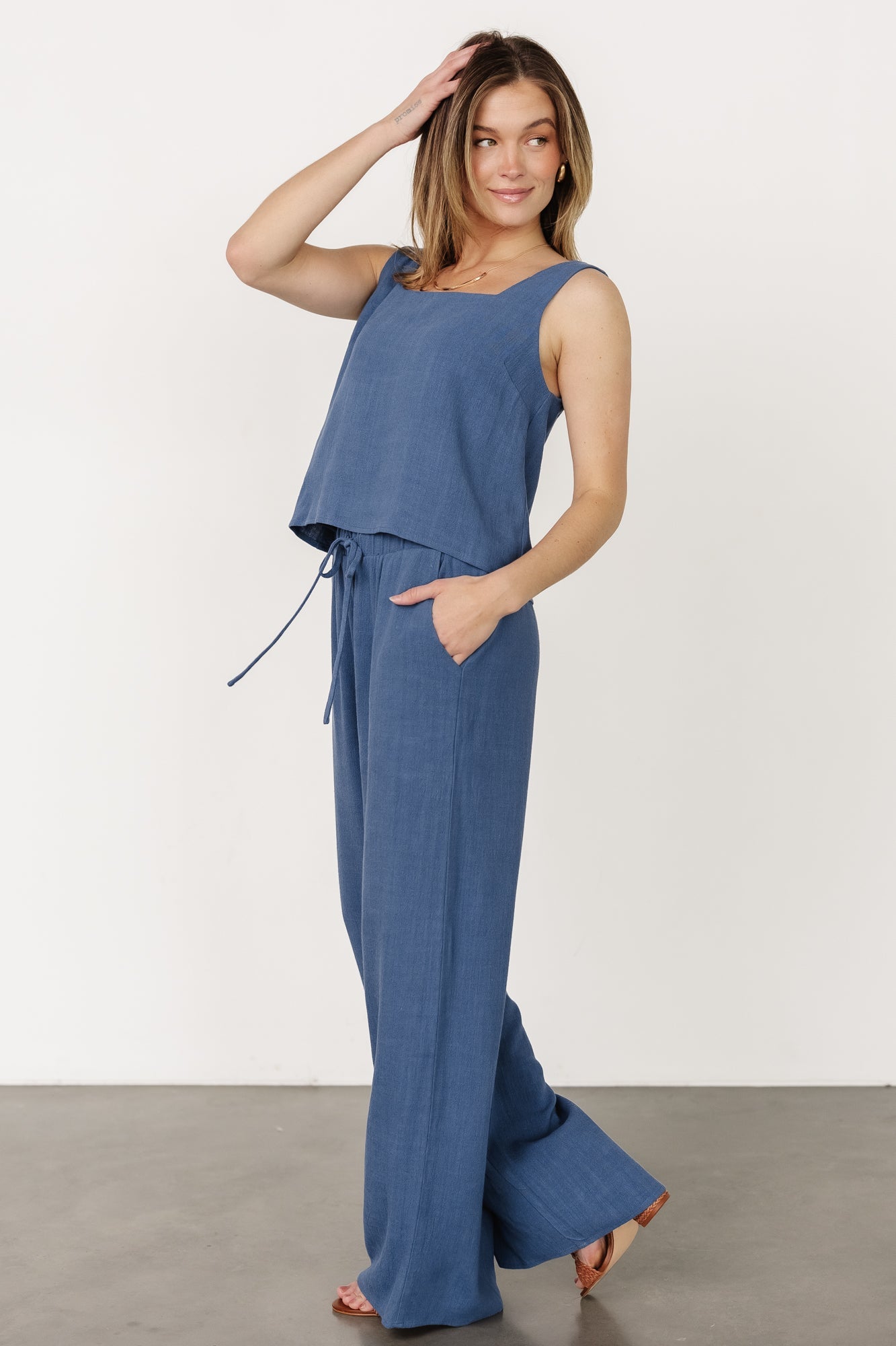 Sparrow Tank + Pants Set | Deep Blue-Glamsiq