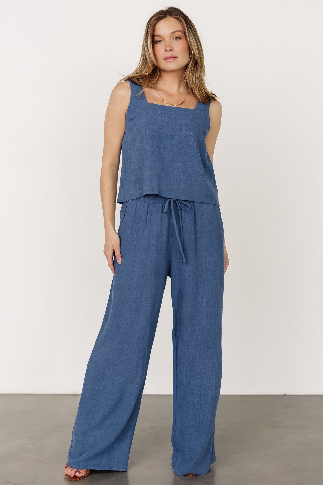 Sparrow Tank + Pants Set | Deep Blue-Glamsiq