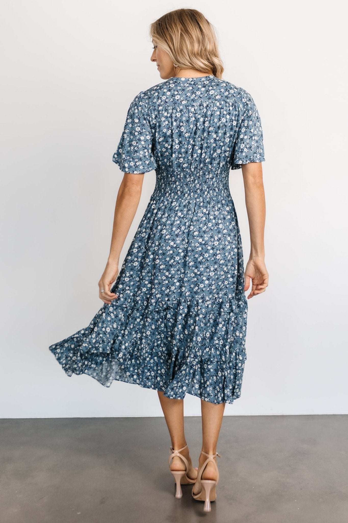 Spell Boho Midi Dress | Blue Floral-Glamsiq