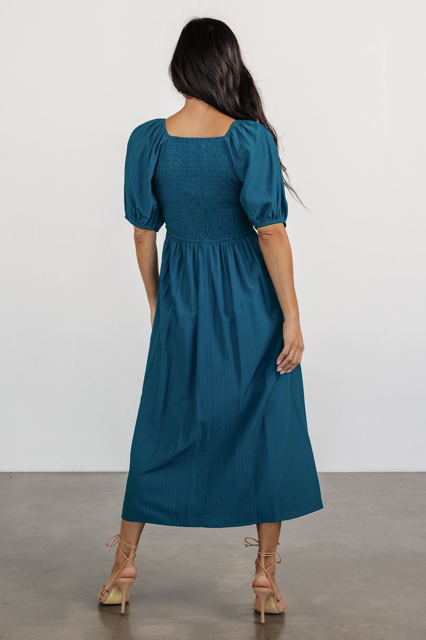 Stefania Midi Dress | Mediterranean Blue-Glamsiq