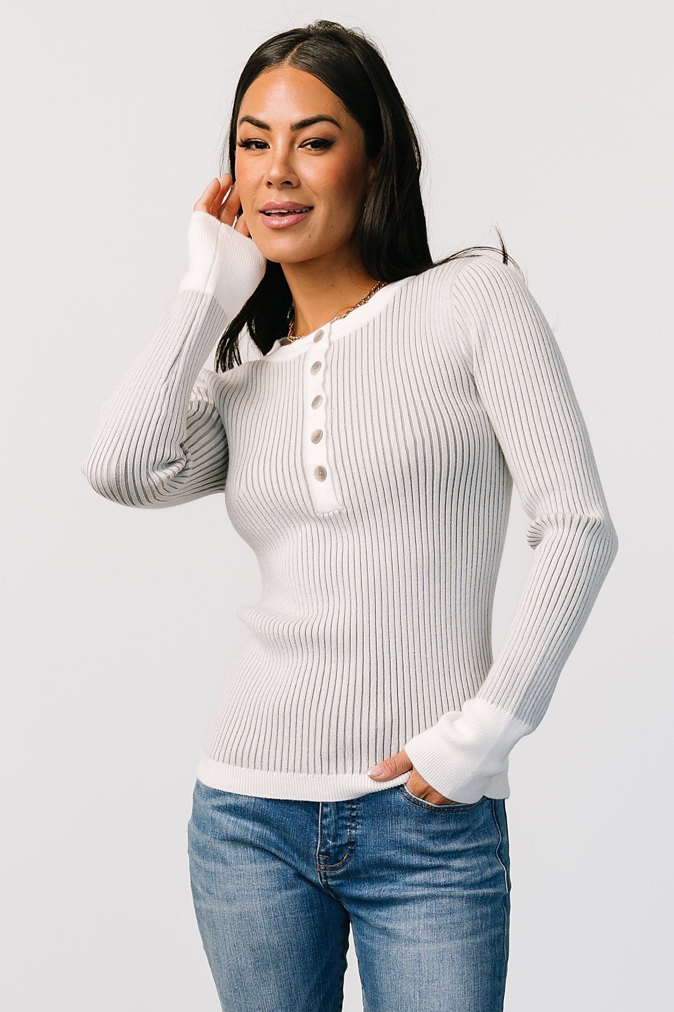 Stevie Ribbed Sweater | Gray-Glamsiq