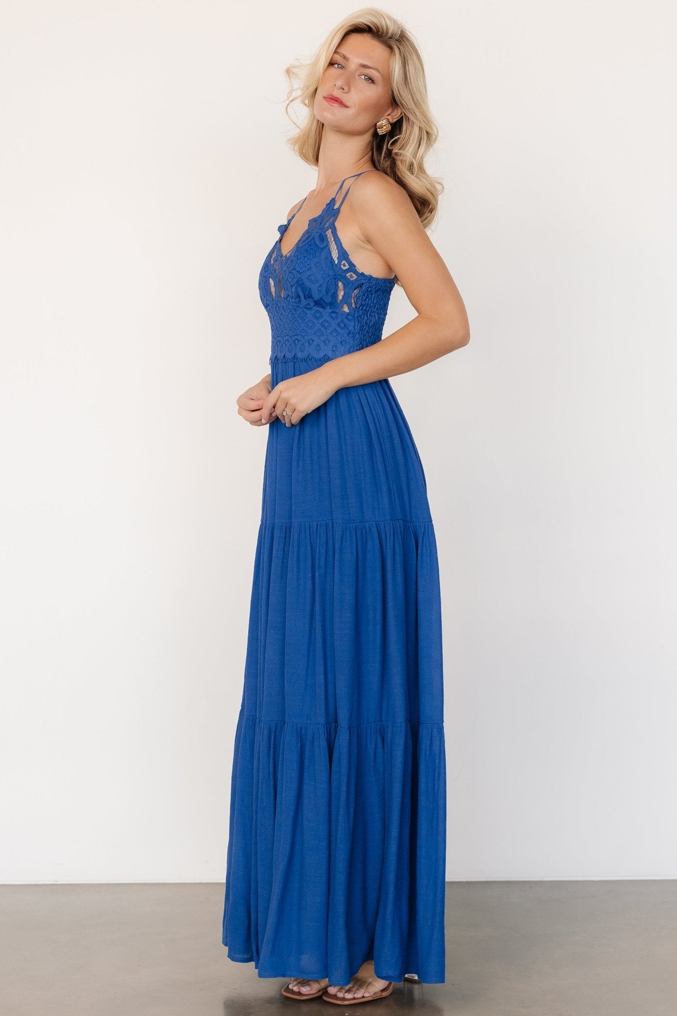 Summerlin Lace Top Maxi Dress | Blue-Glamsiq