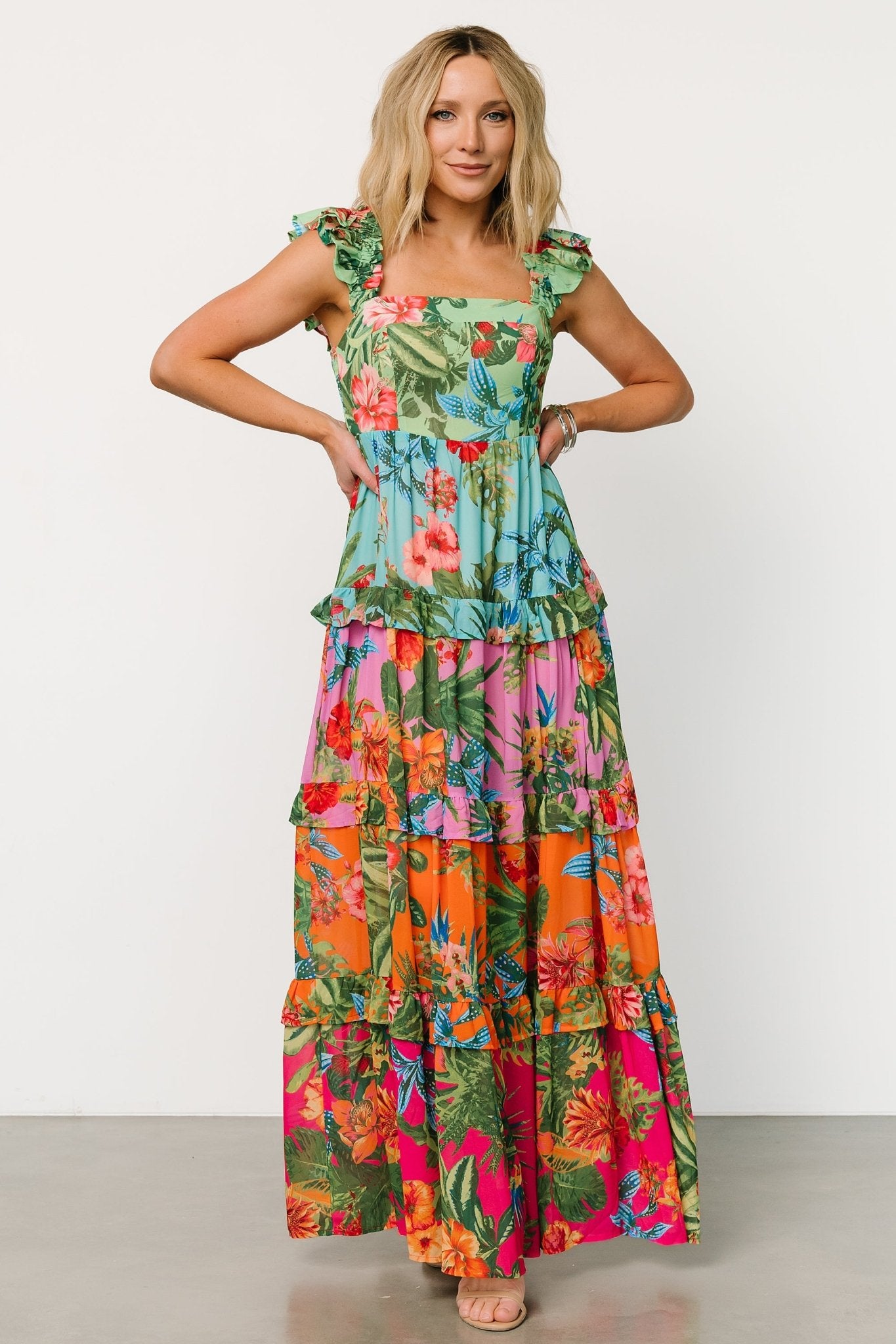 Sundara Tiered Maxi Dress | Multi-Glamsiq