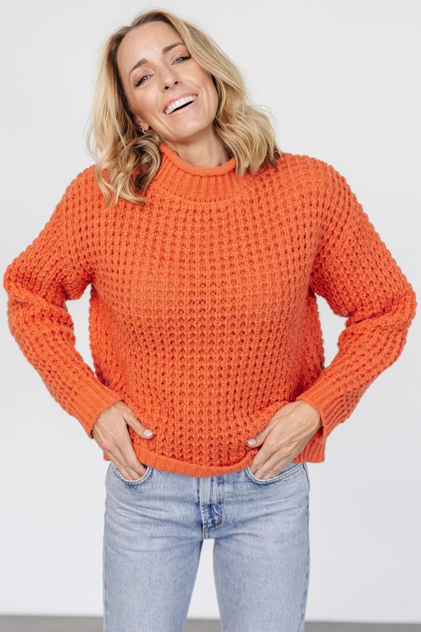Syracuse Chunky Knit Sweater | Orange-Glamsiq